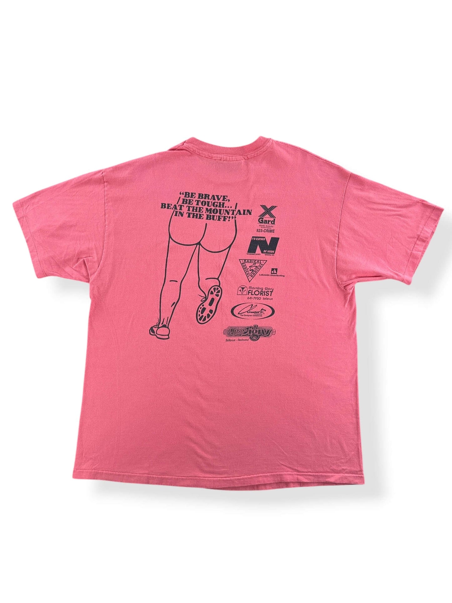 Back of Vintage Bare Buns Fun Run Tee SZ XL