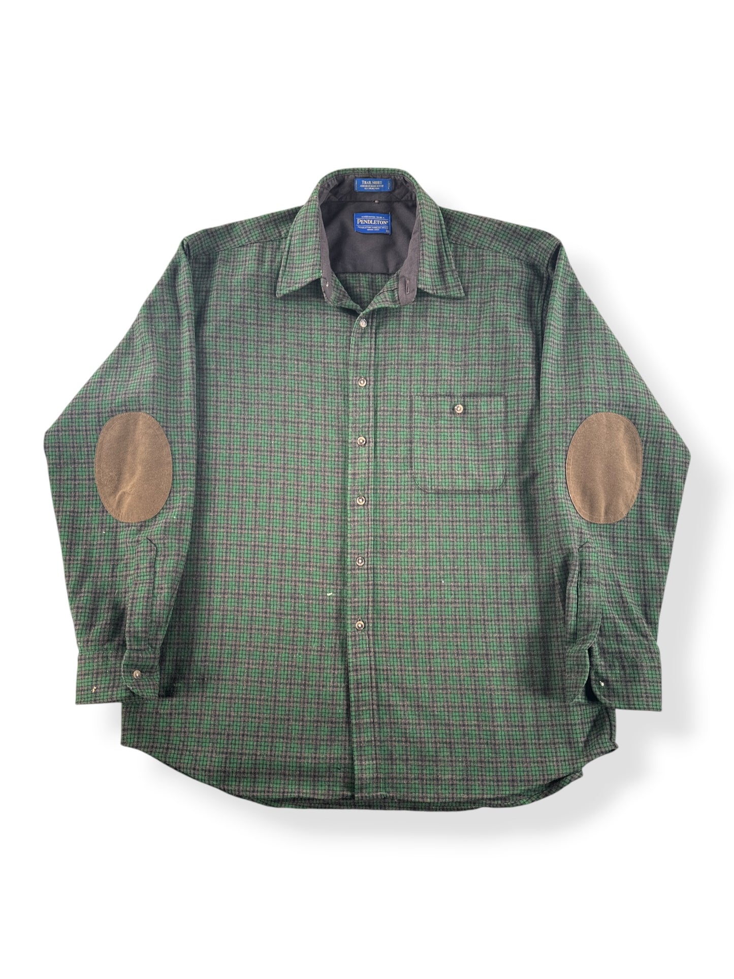 Front of Vintage Made in Mexico Green & Brown Pendleton Flannel SZ XL