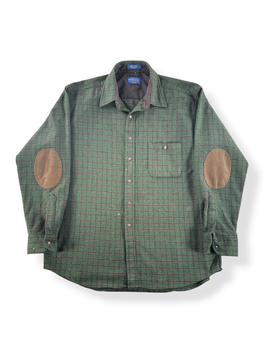 Front of Vintage Made in Mexico Green & Brown Pendleton Flannel SZ XL