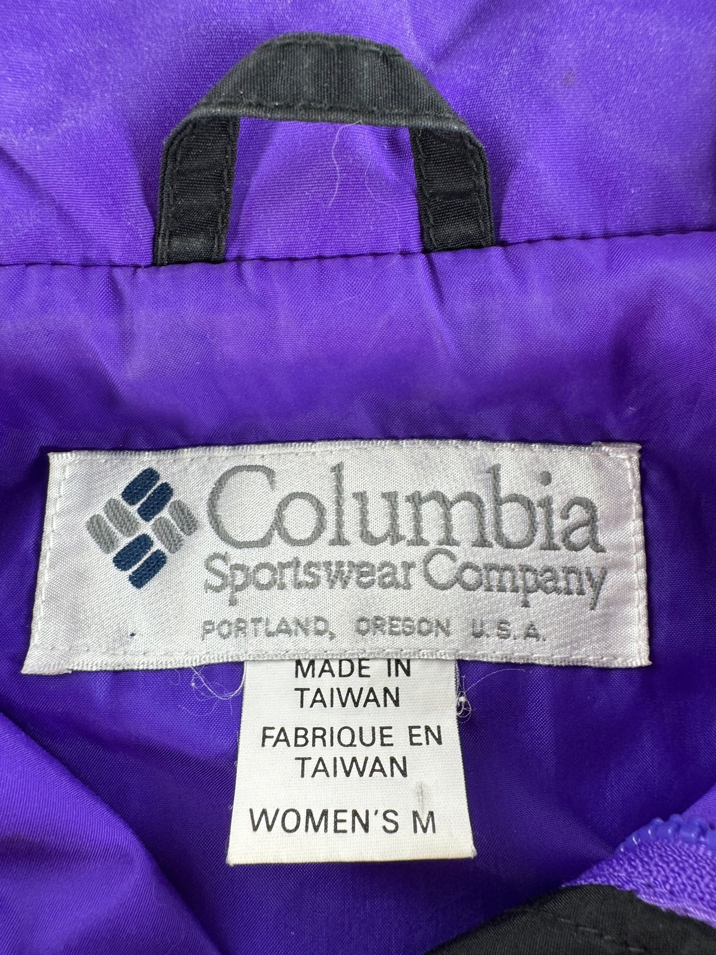 Tag on Vintage Women's Purple Columbia Nylon Jacket SZ M