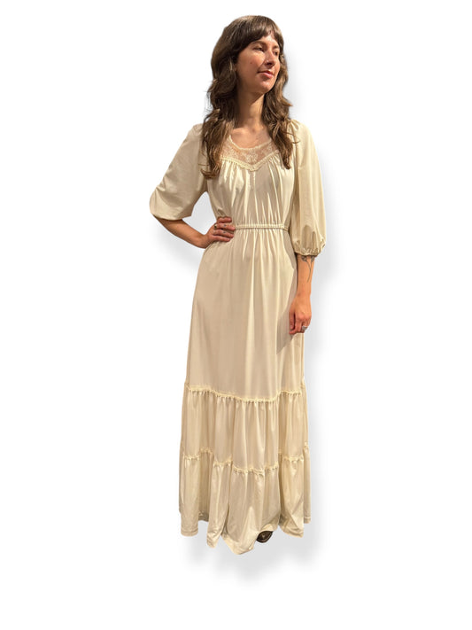 Front view of 1970s Gunne-like Dress S