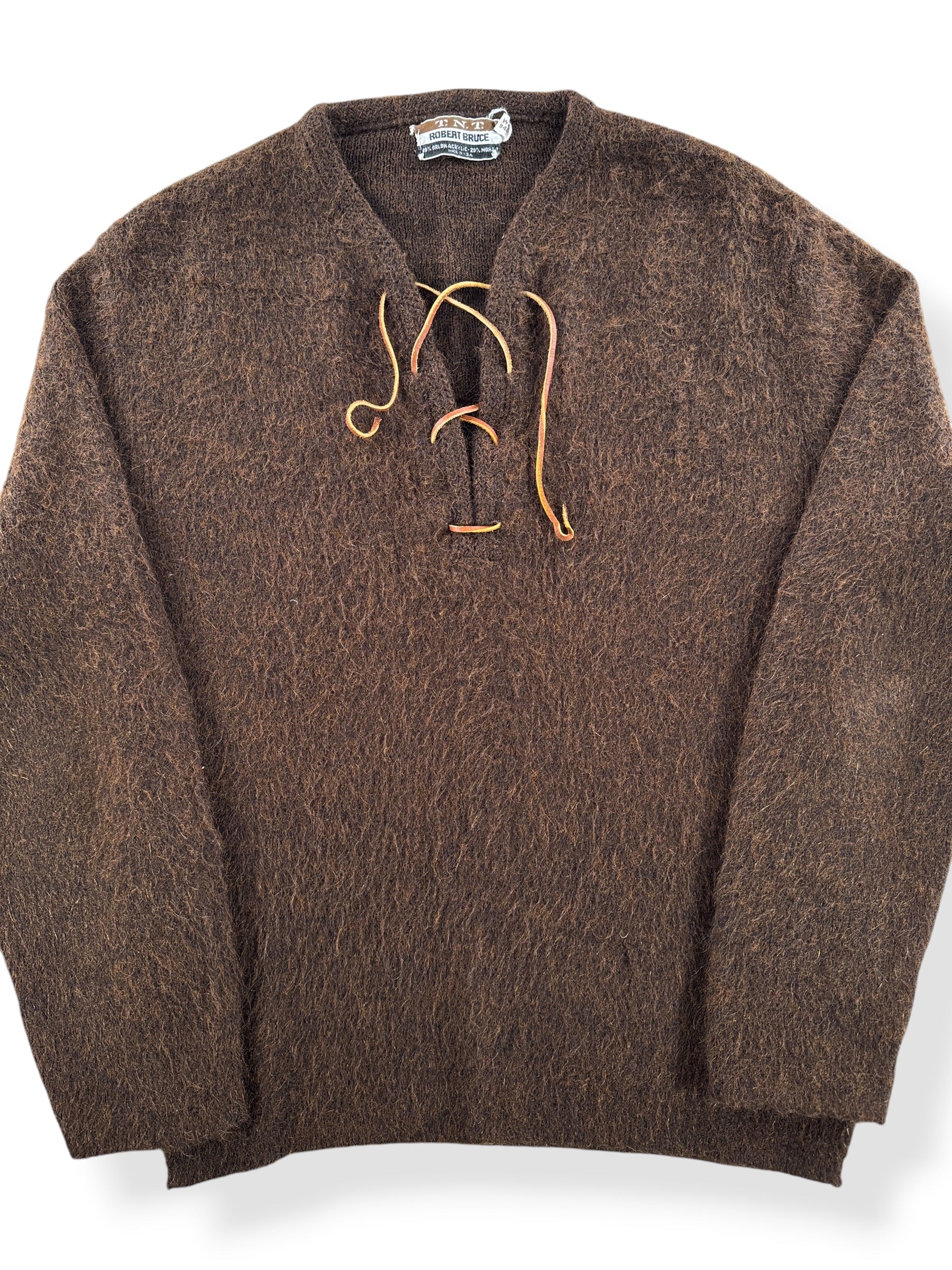 Front Close Up of Vintage T.N.T. Mohair Pullover Cardigan SZ S
