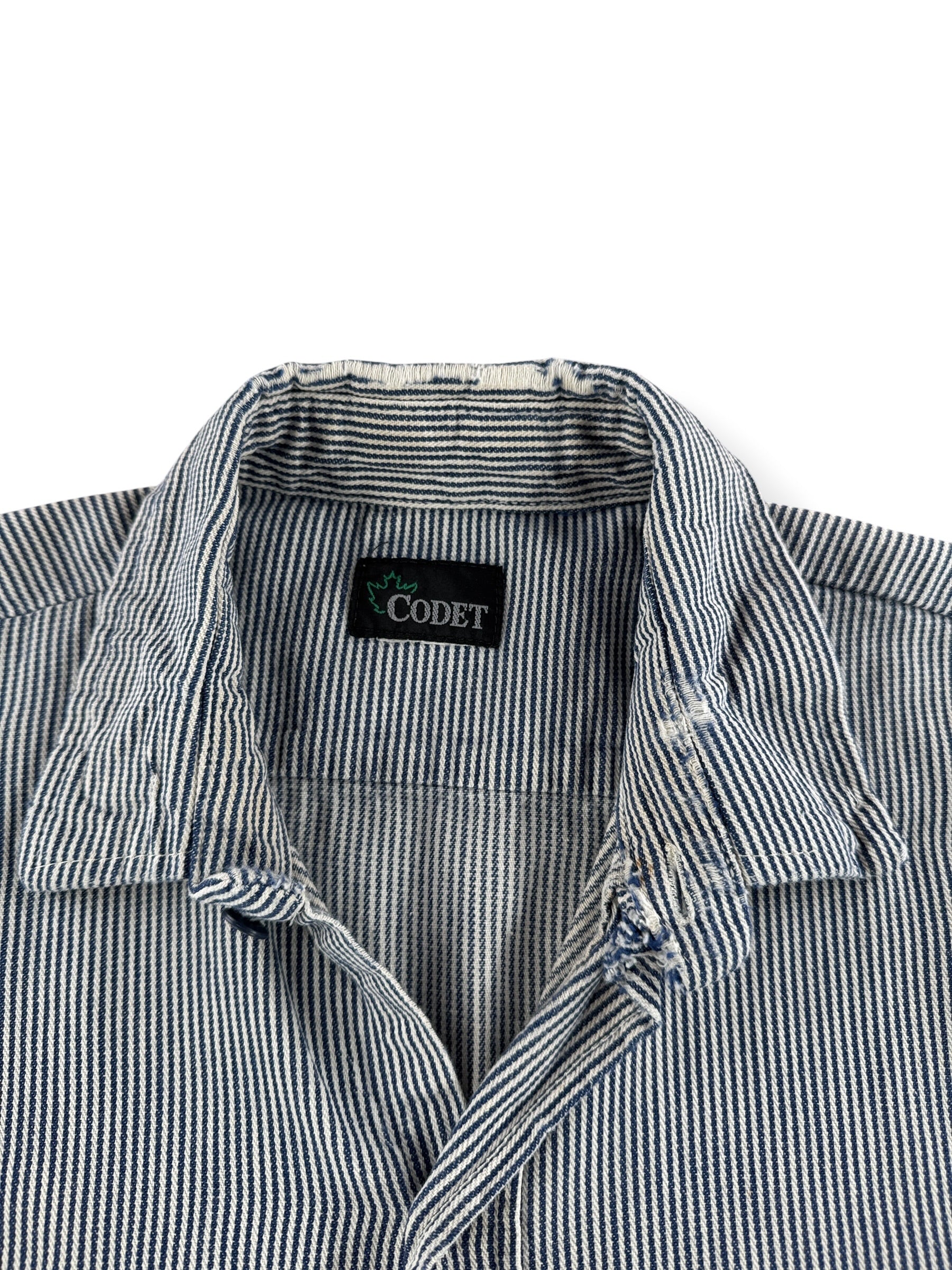 Collar on Vintage Codet Hickory Stripe Button Up SZ L