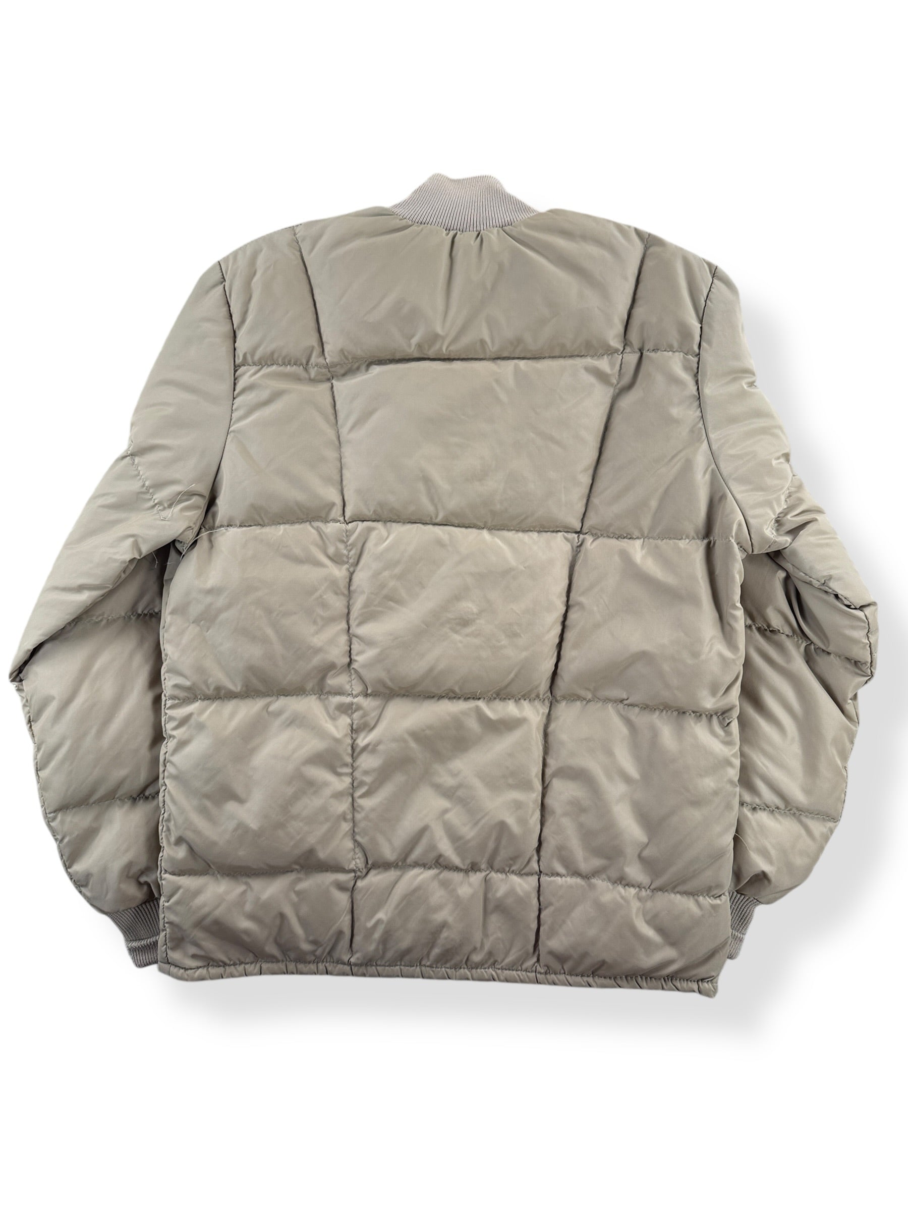 Back of Vintage Beige Blizzard Pruf Down Jacket SZ S
