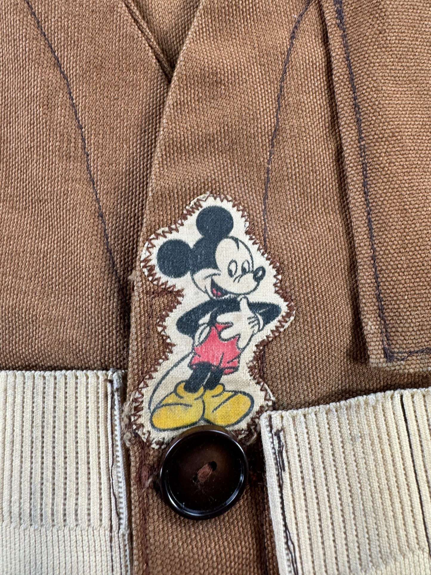 Patch on Vintage Hunting Vest w/ Mickey Patch SZ M