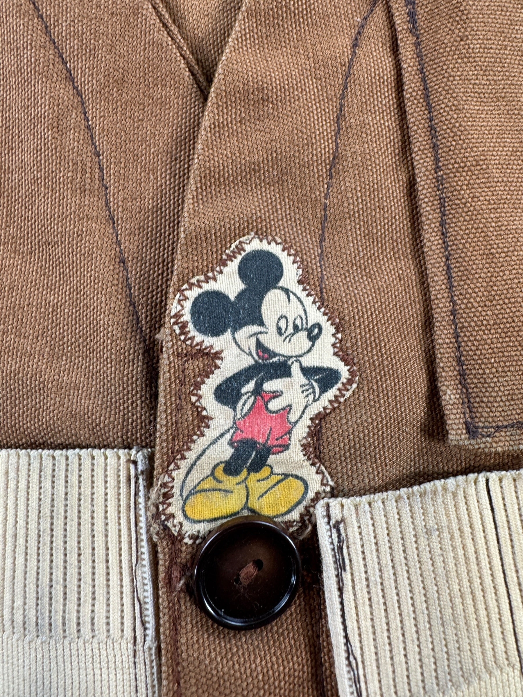 Patch on Vintage Hunting Vest w/ Mickey Patch SZ M