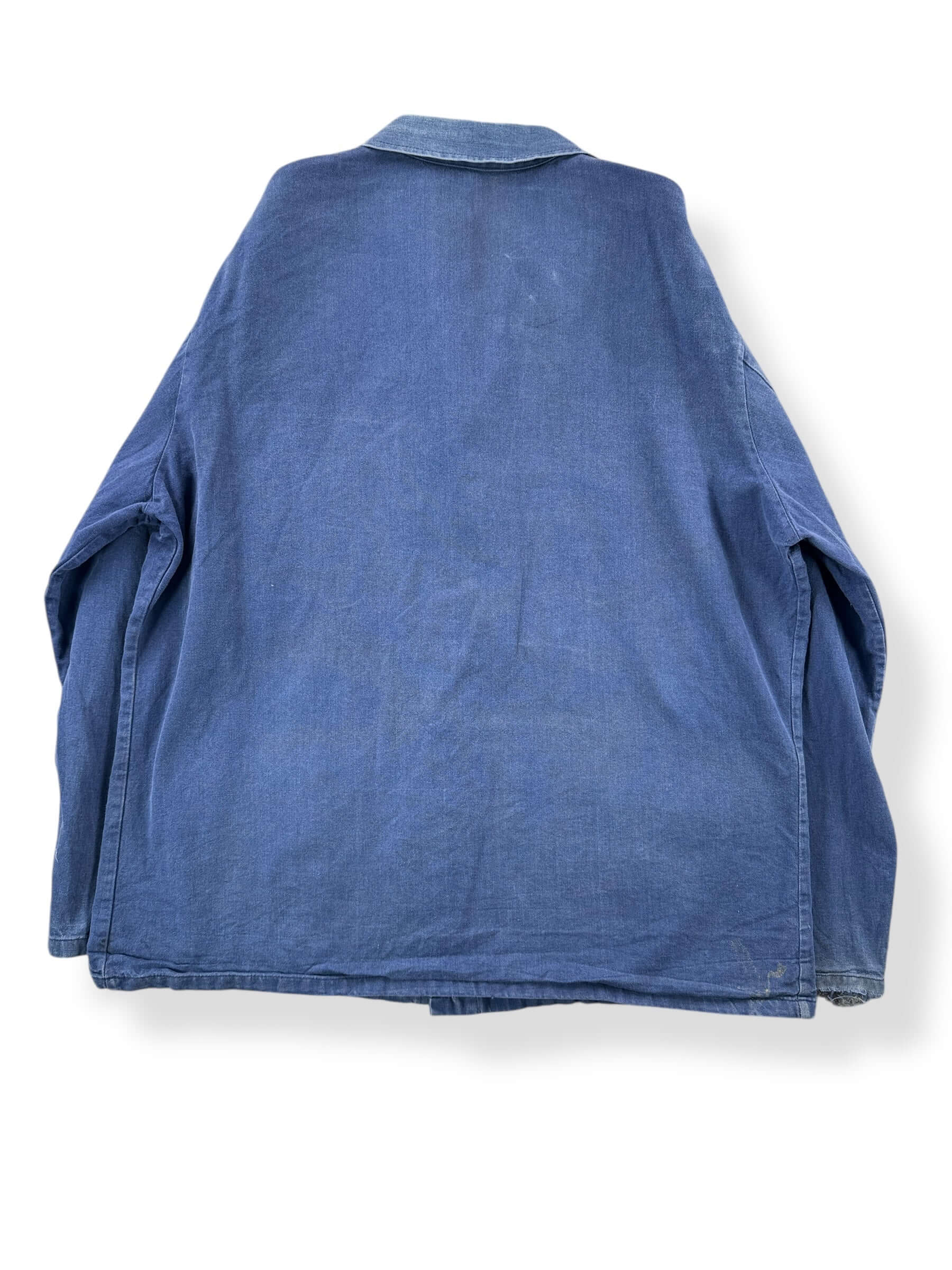 Back of Vintage KLM Faded French Chore Coat SZ XL