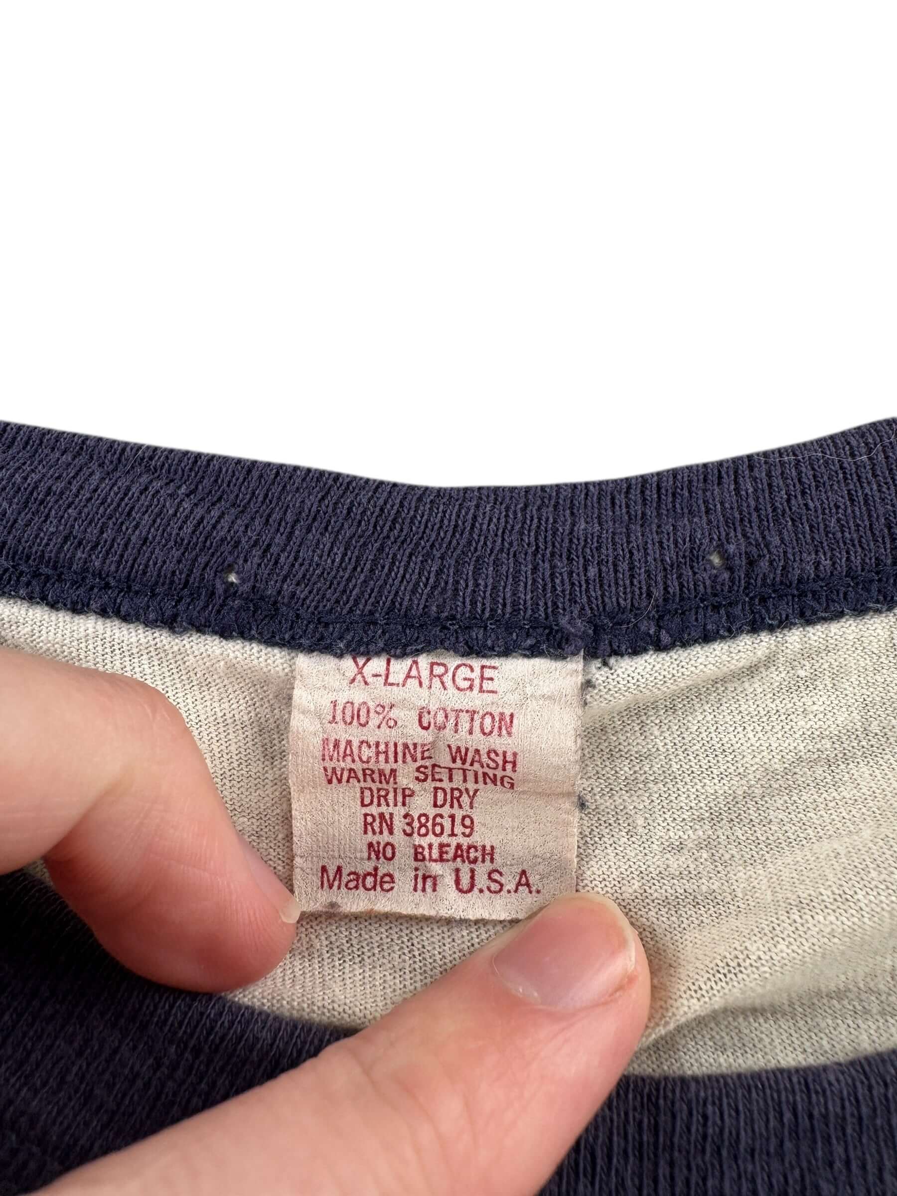 Tag on Vintage Aerosmith Right in the Nuts Raglan Tee SZ XL (Fits M)