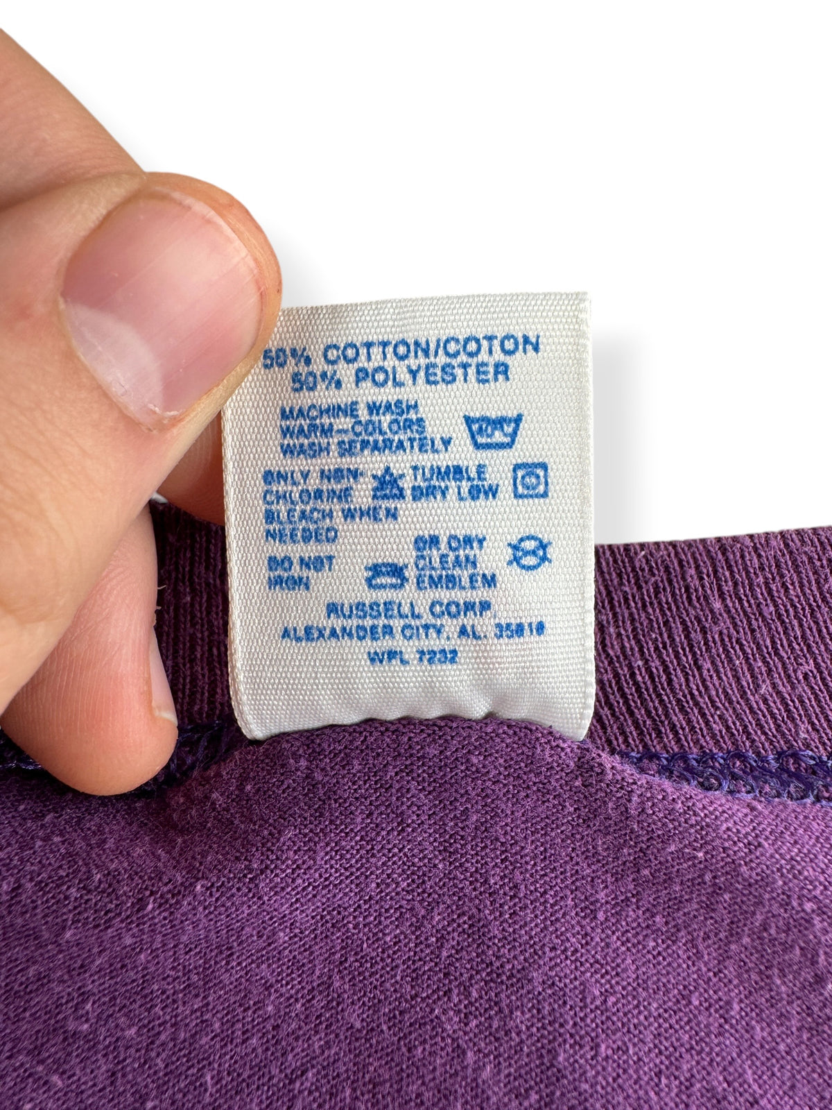 Back of tag on Vintage Crass Go Huskies Tee SZ XL (Fits L)