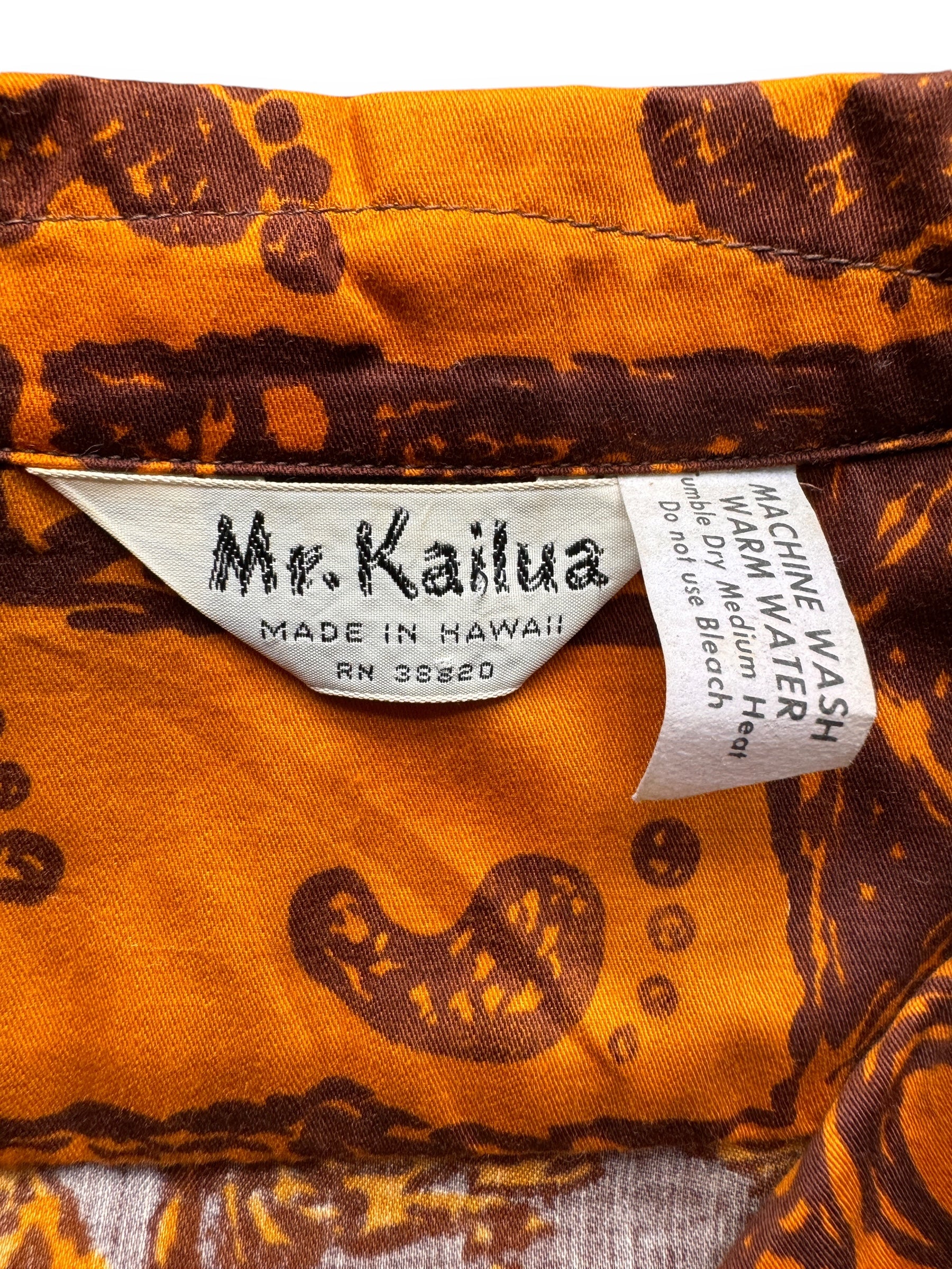 tag on Vintage Mr. Kailua Aloha Shirt SZ L