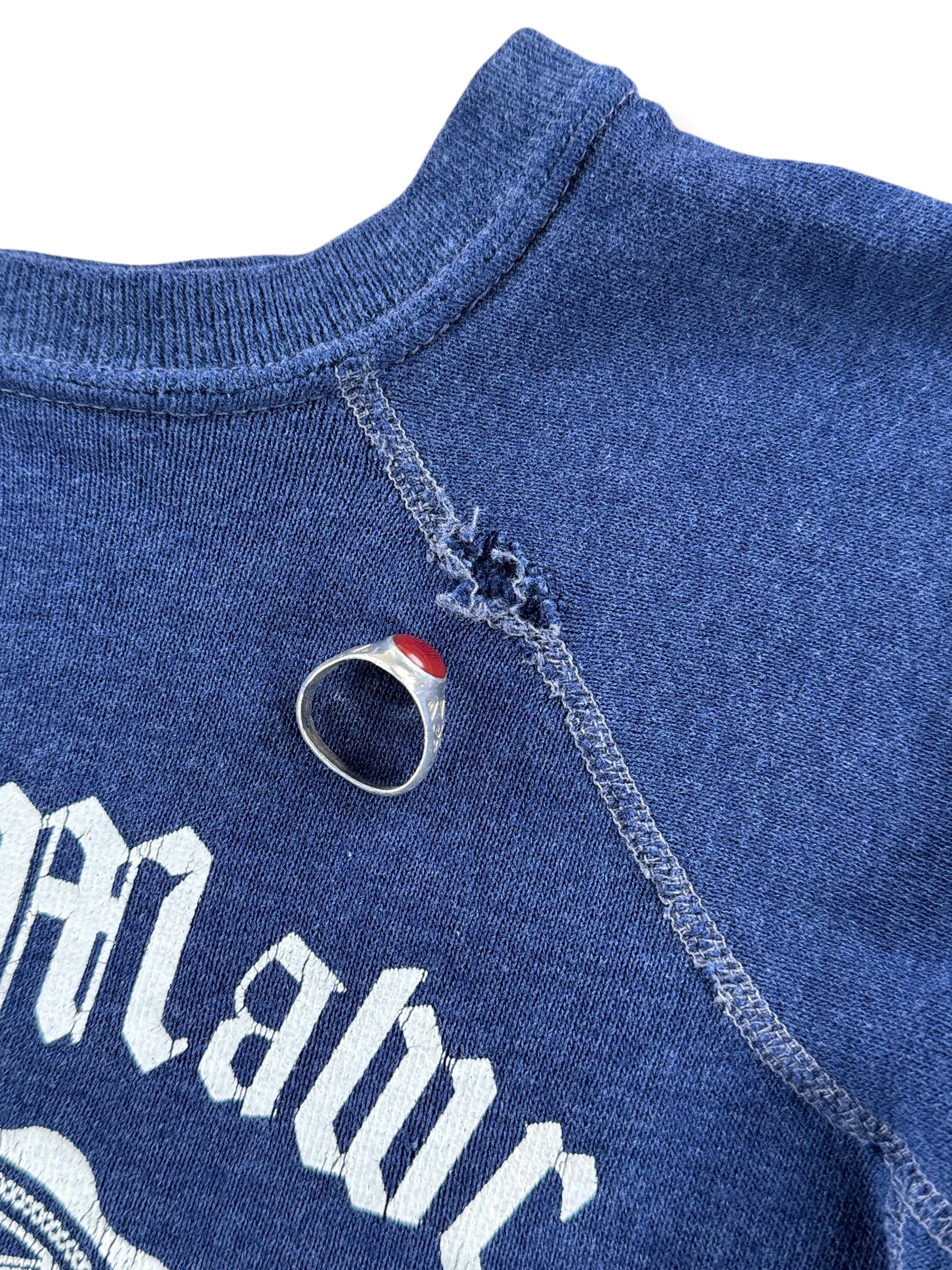 Damage on seam of Vintage Kids Bryn Mawr College Crewneck - AS IS