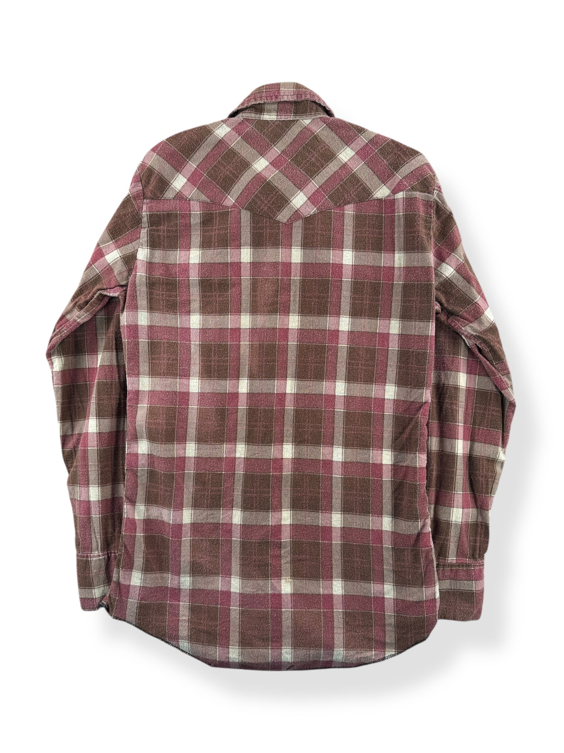 Back of Vintage Canadian Made Cotton Pearl Snap SZ M (Fits S)
