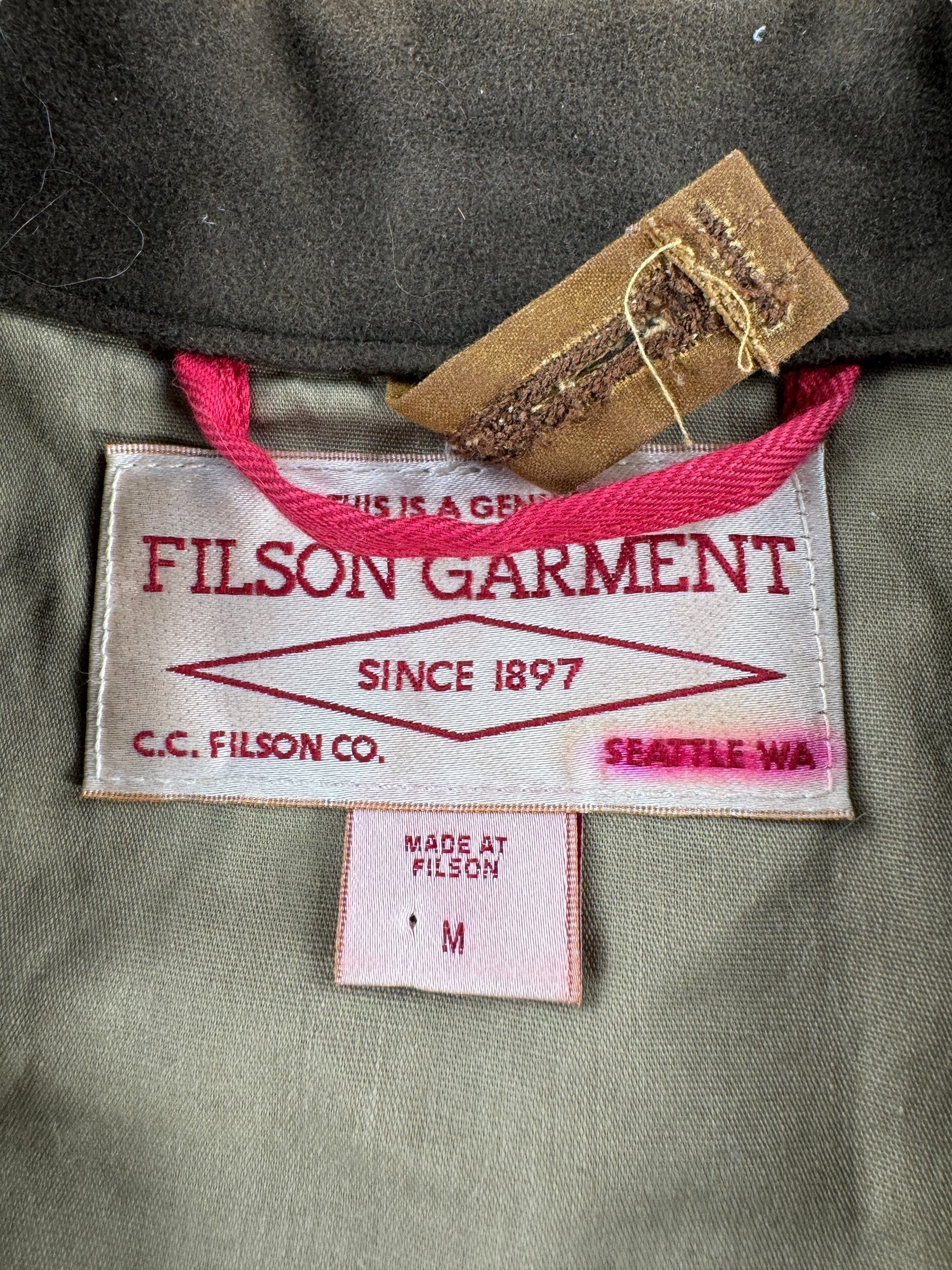 Tag on Filson Mile Marker Jacket SZ M AS IS