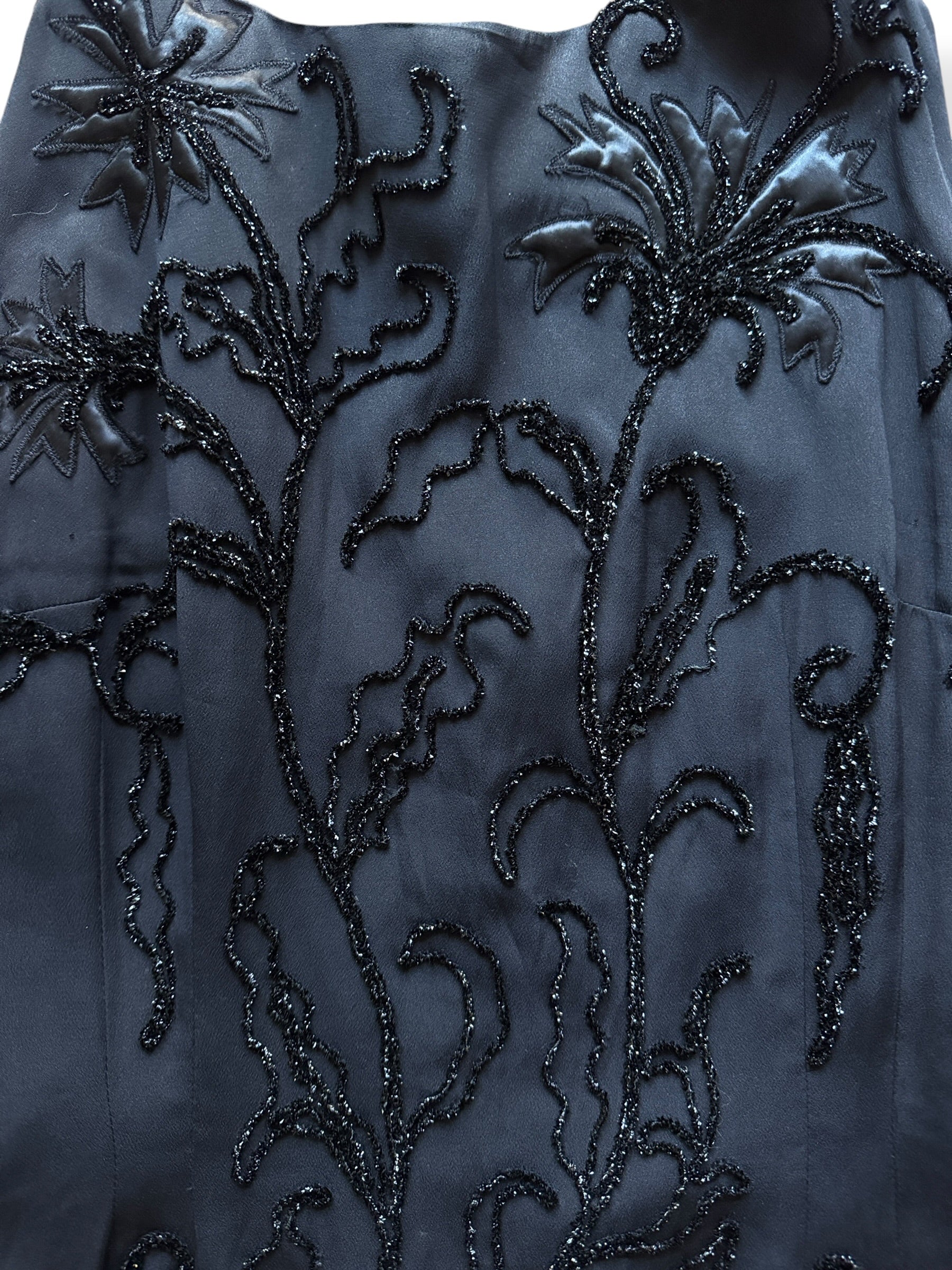 Front Close Up of Vintage 1950s-60s Appliqué Dress SZ S