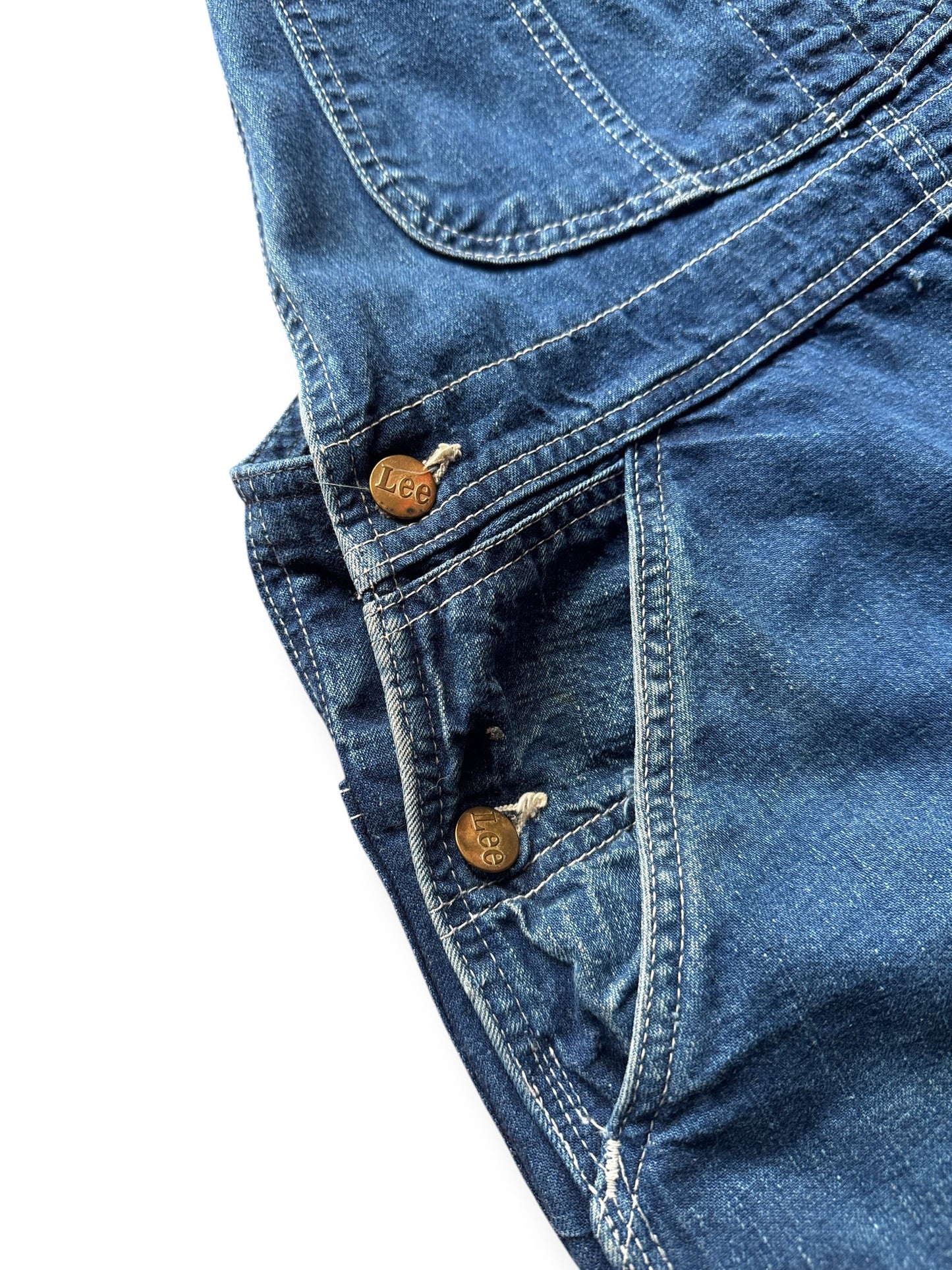 Side buttons on Vintage Lee Overalls W33