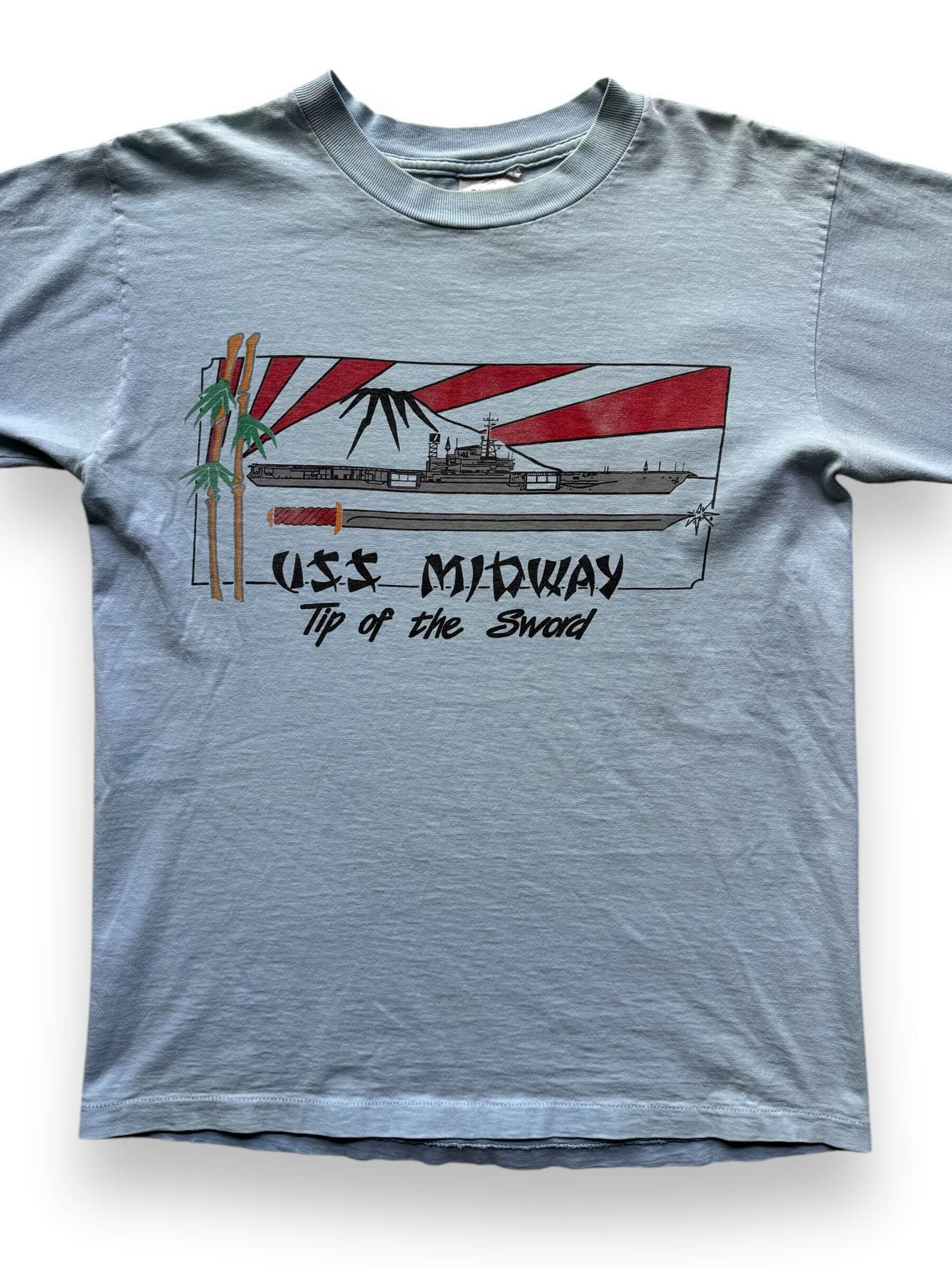 front close up of Vintage USS Midway Tee SZ M