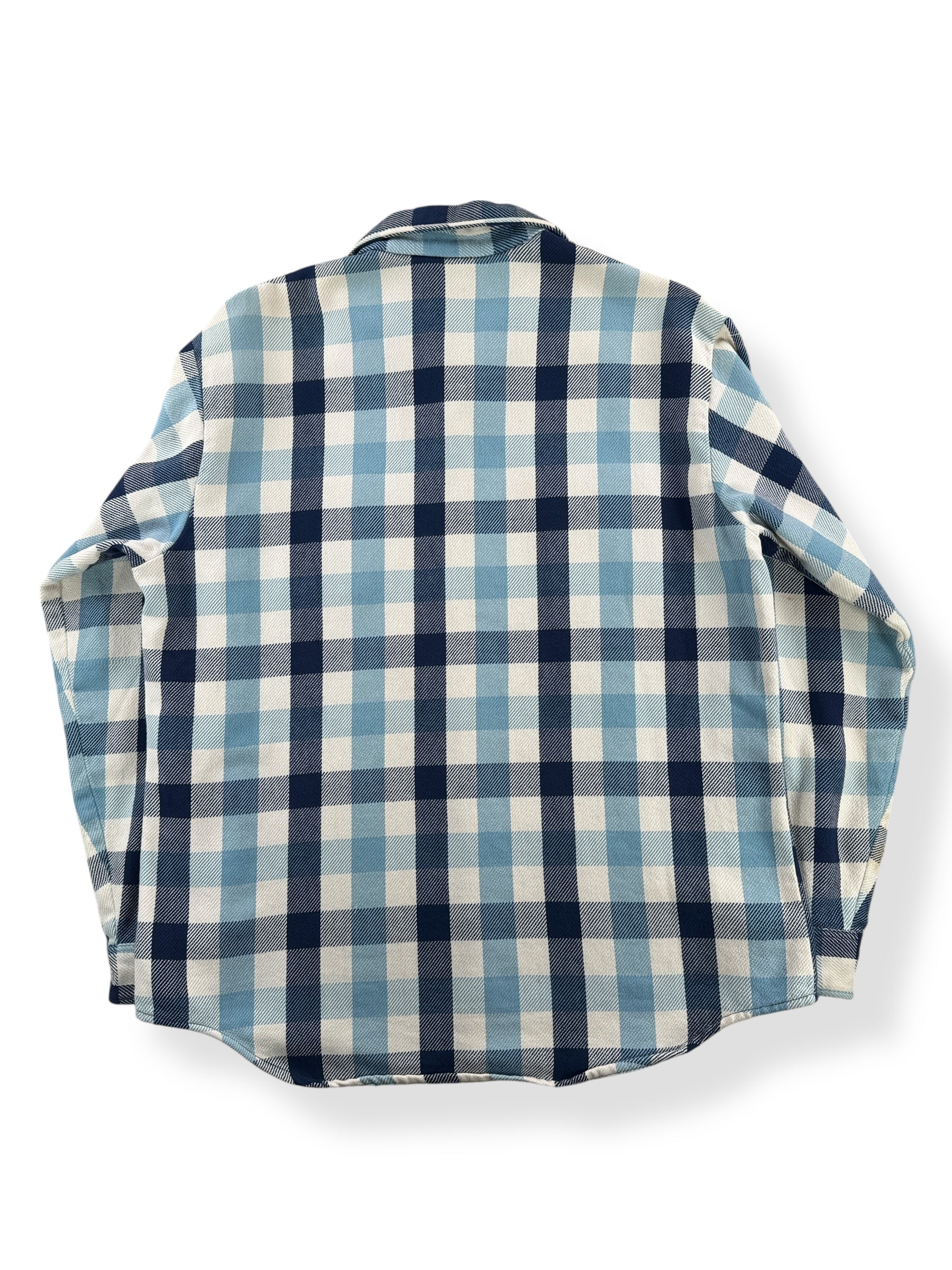 Back of Vintage Big Mac Navy and White Cotton Flannel SZ L