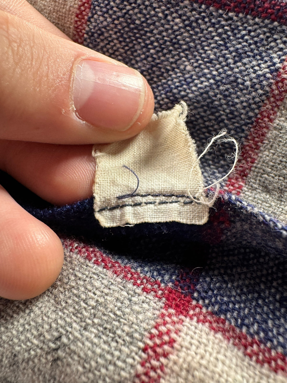 Back of inner tag on Vintage Chase 49er Jacket SZ L AS IS