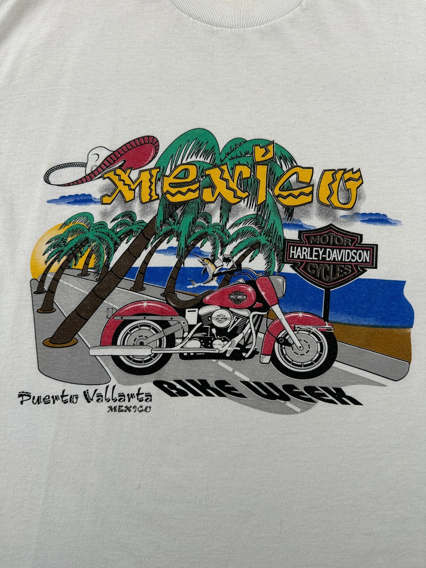 Graphic of Vintage Mexico Harley Davidson Tee SZ L