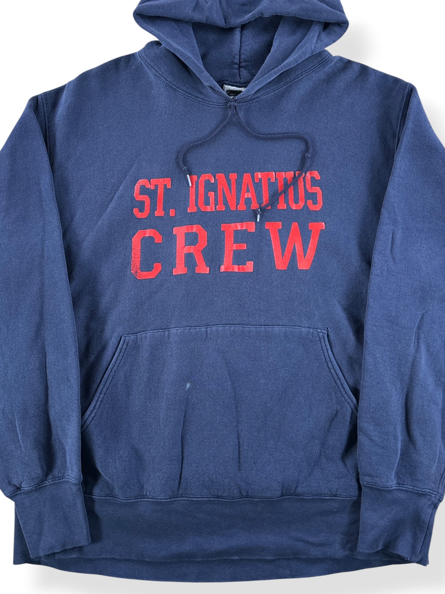 Front Close Up of Vintage St Ignatius Crew Lee Hoodie SZ XL