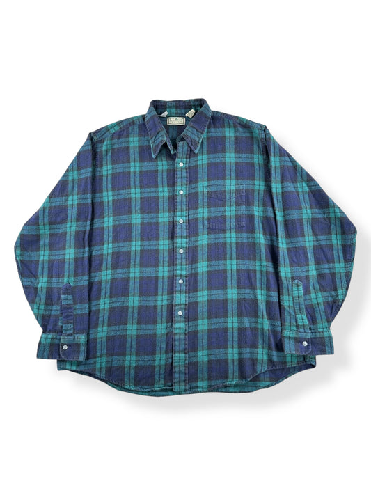 Front of Vintage LL Bean Cotton Flannel Shirt SZ XL