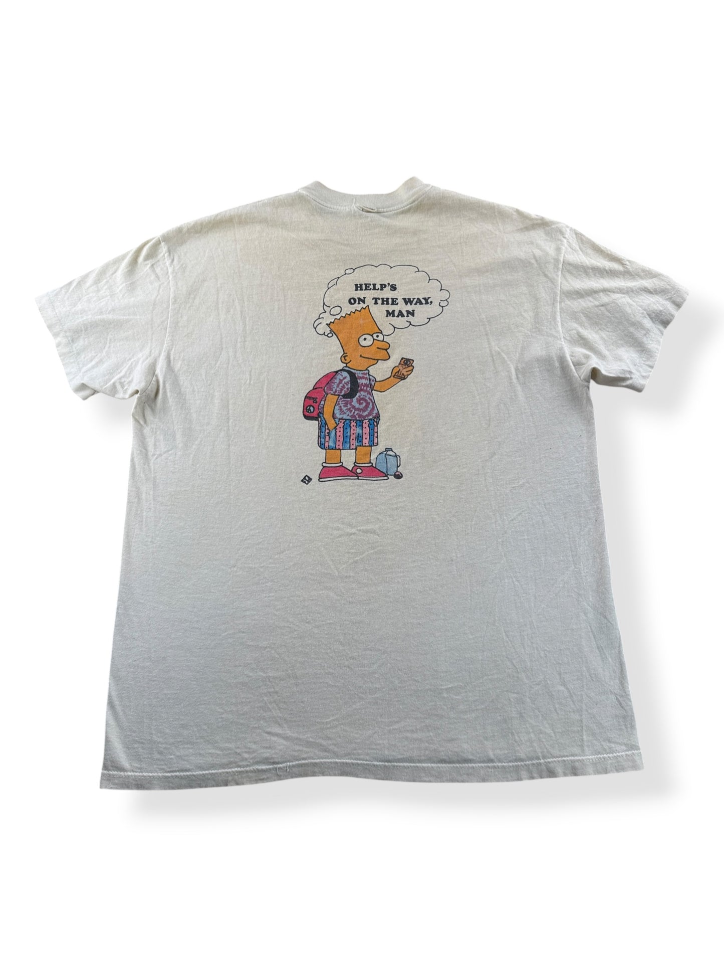 Back of Vintage Bart Simpson Bart On Down The Line Tee SZ XL