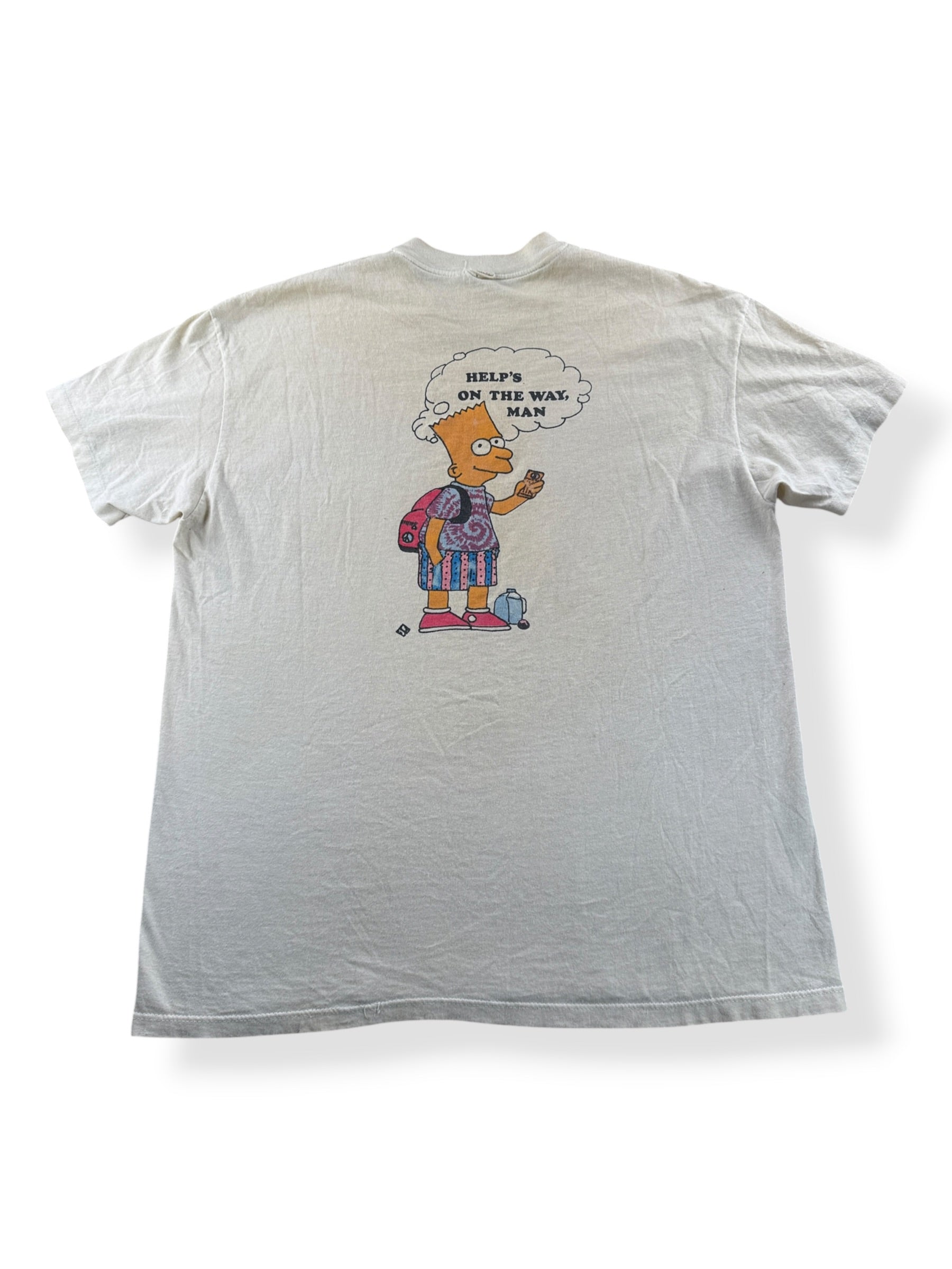 Back of Vintage Bart Simpson Bart On Down The Line Tee SZ XL