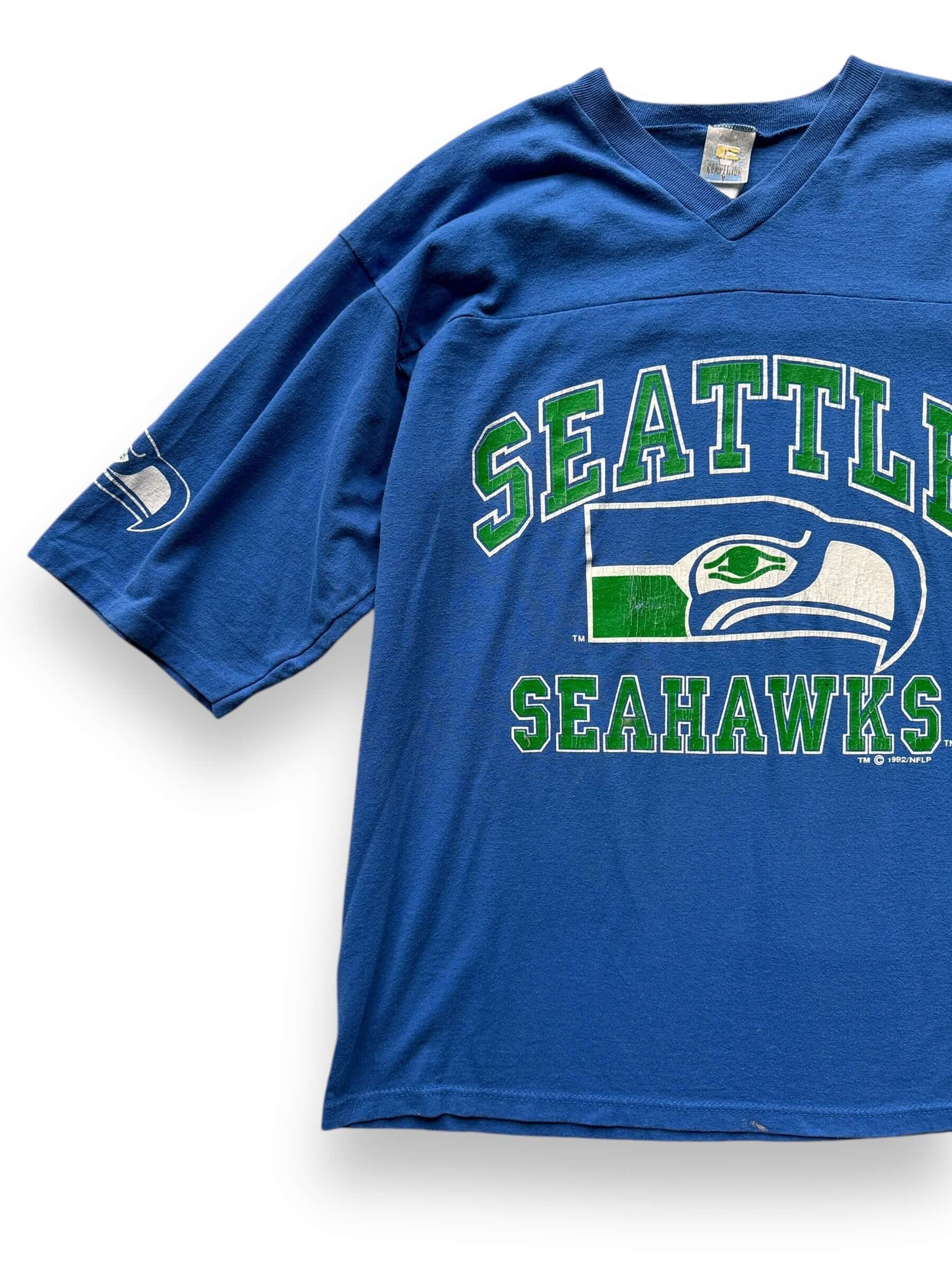 front right of Vintage Seattle Seahawks Jersey Tee SZ L