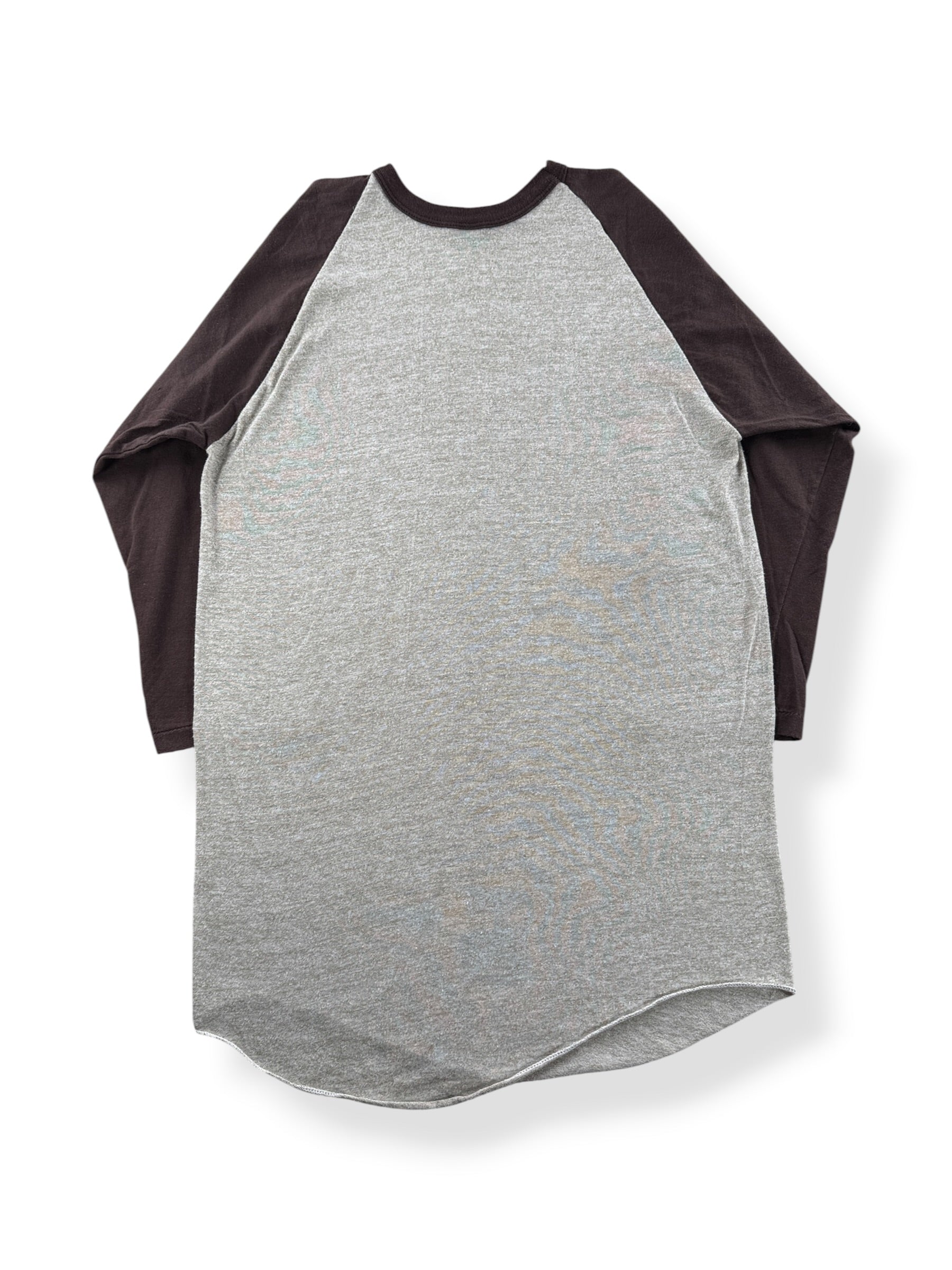 Back of Vintage 70s Screenprinting Raglan Tee SZ L (Fits S)