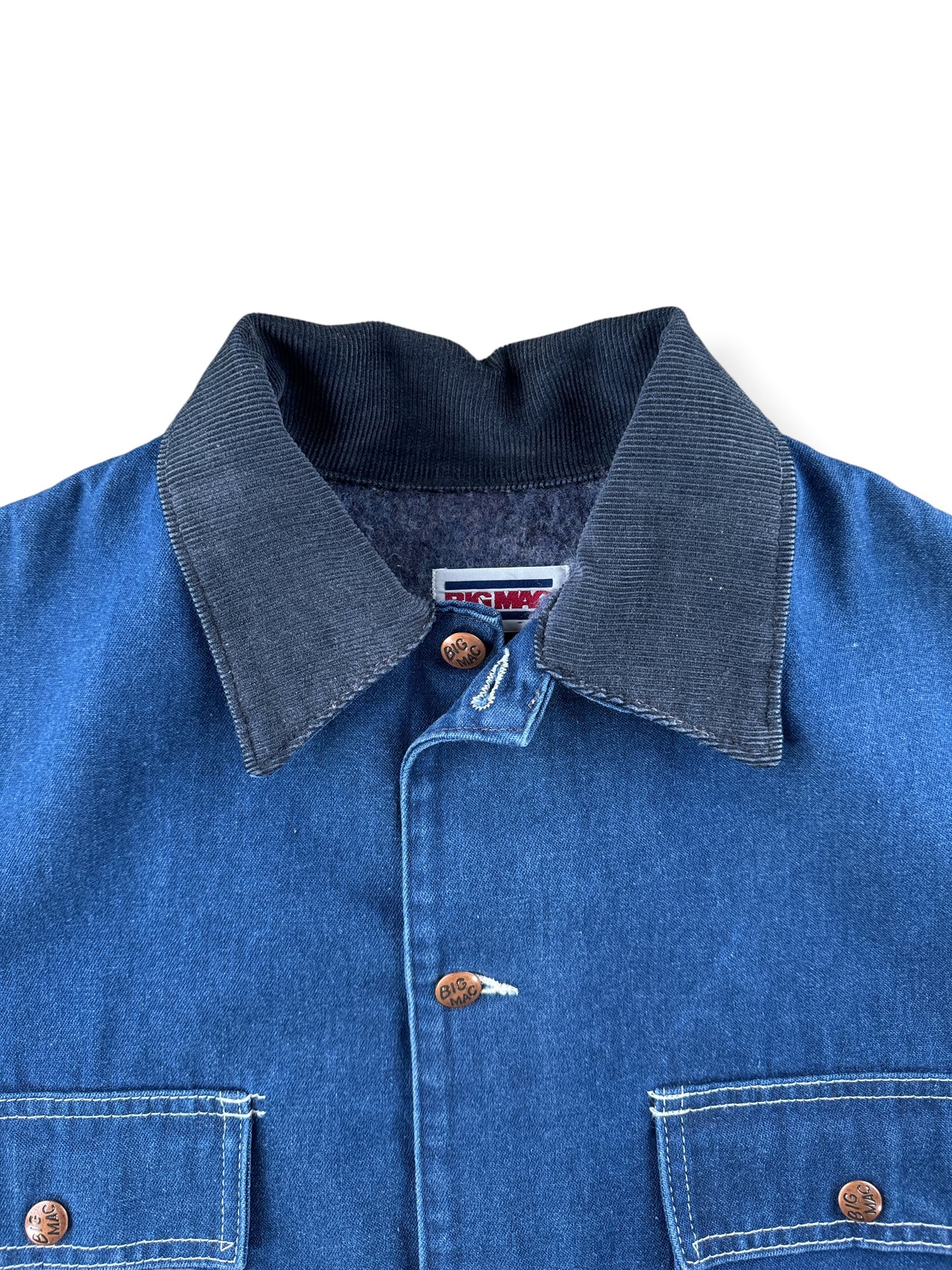 Collar on Vintage 80's Big Mac Denim Chore Jacket SZ L