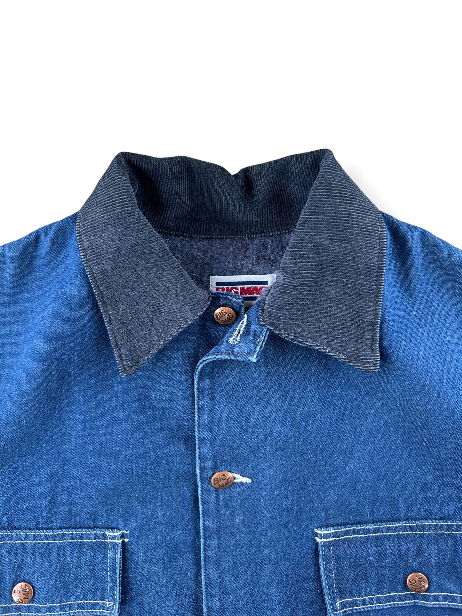 Collar on Vintage 80's Big Mac Denim Chore Jacket SZ L