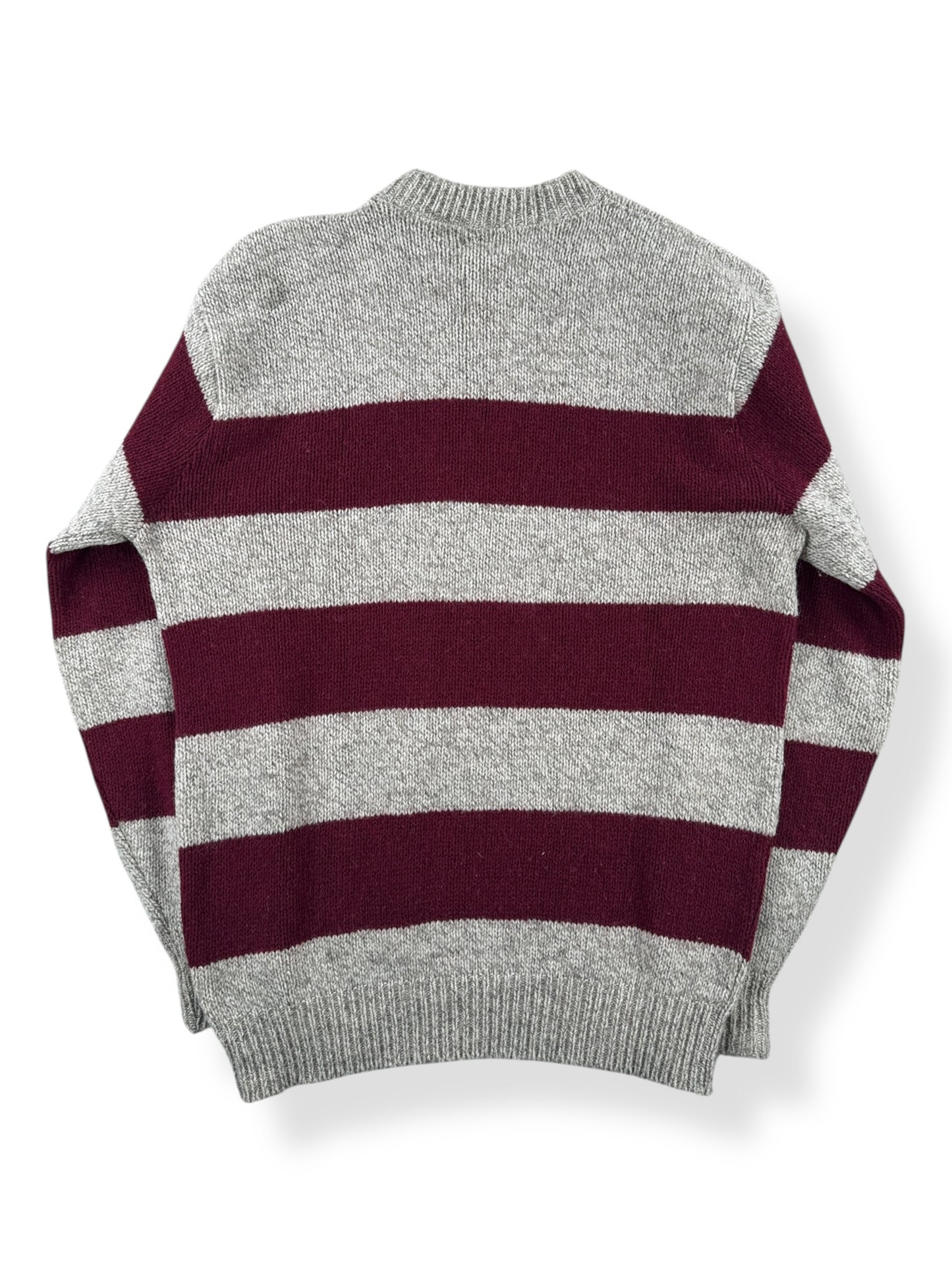 Back of Vintage LL Bean Red Striped Ragg Wool Sweater SZ XL