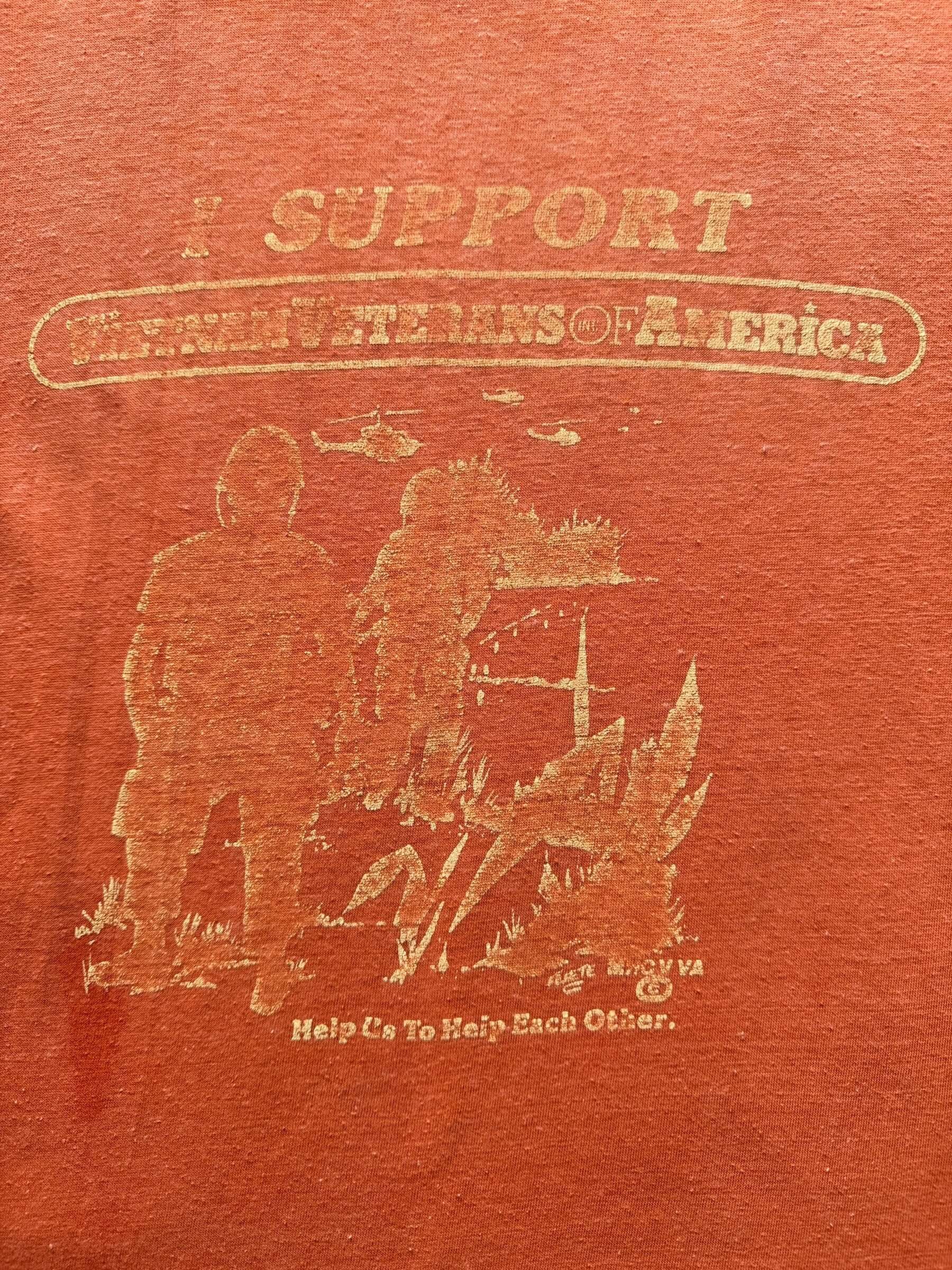 front graphic of Vintage Vietnam Veterans of America Ringer Tee SZ M