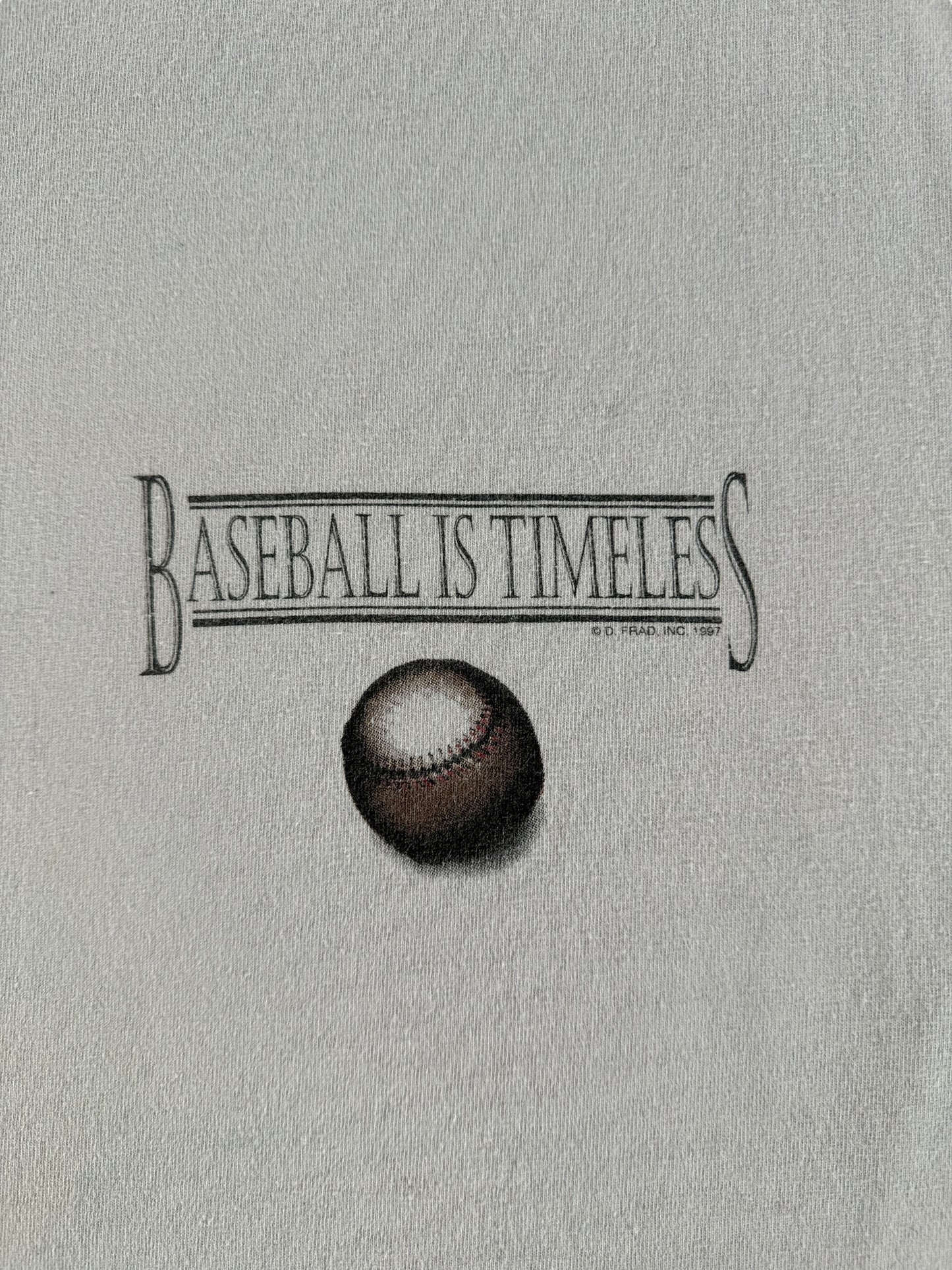 Front Graphic of Vintage Baseball is Timeless Tee SZ L