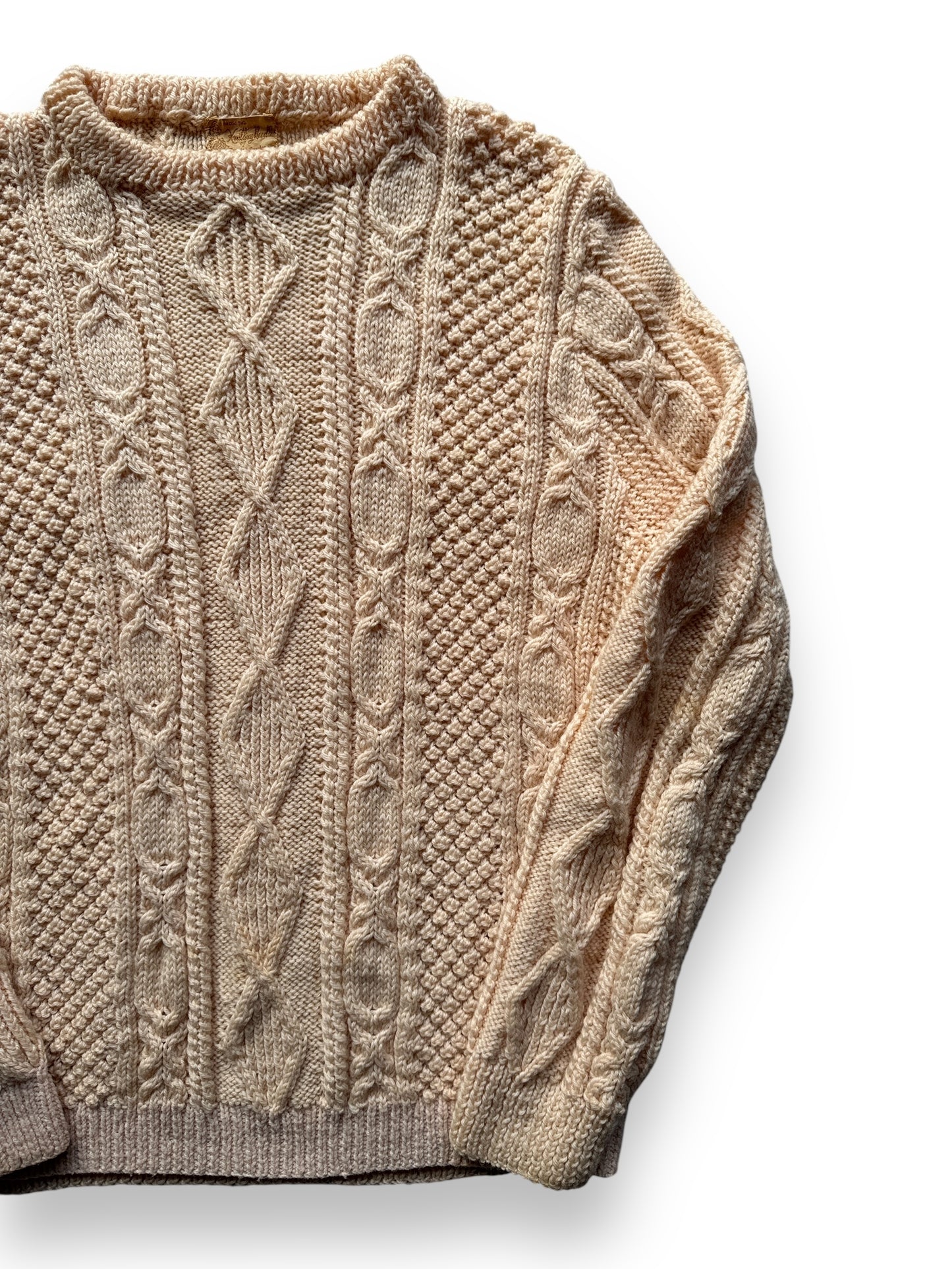 front left of Vintage Cable Knit Wool Sweater L