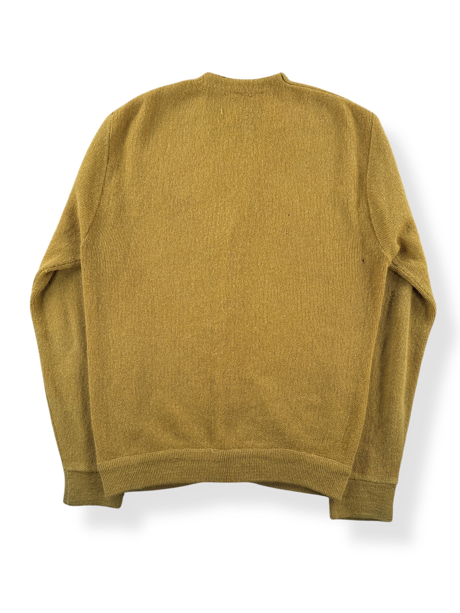 Back of Vintage Sear's Men Store Gold Mohair Cardigan SZ M AS IS