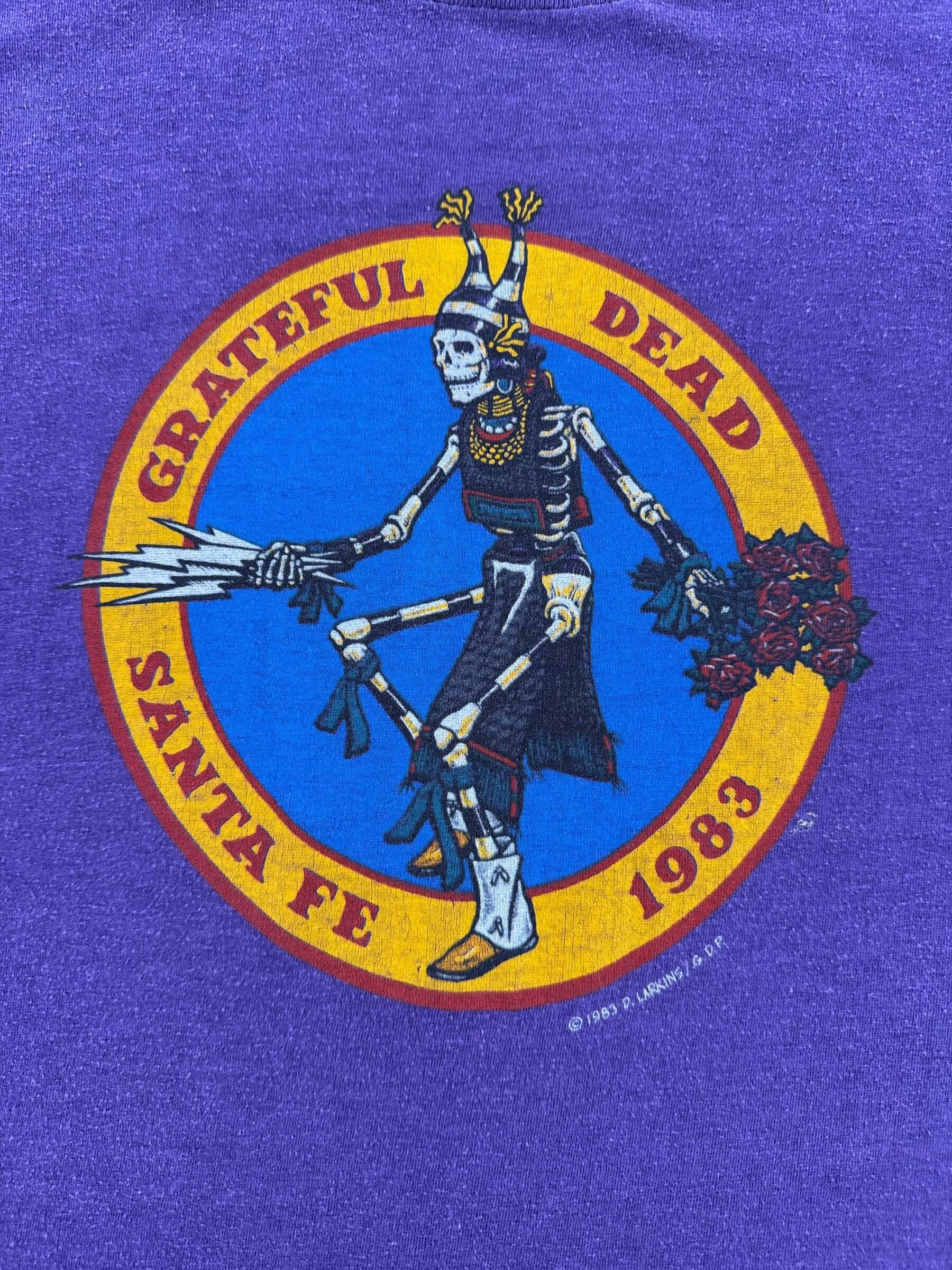 Graphic of Vintage 80s Grateful Dead Santa Fe Band Tee SZ S