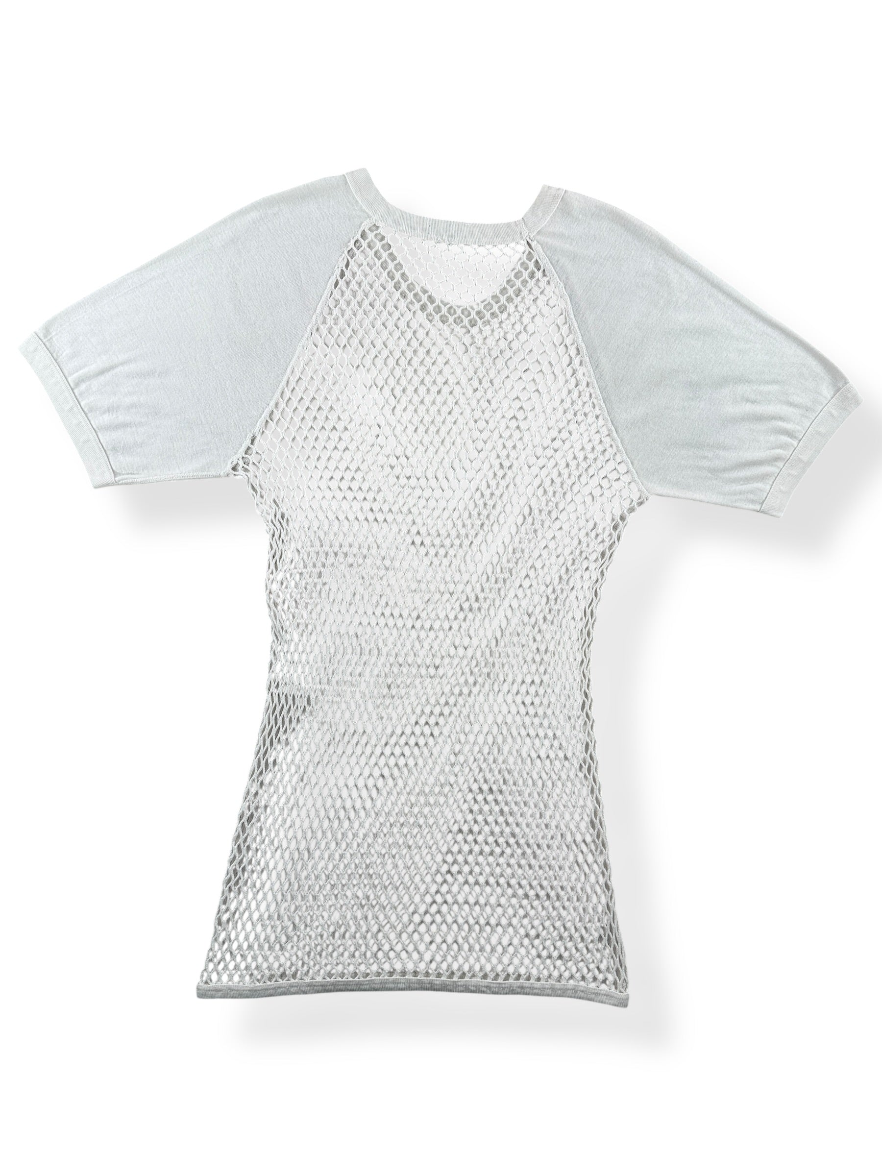 Back of Vintage Scandinavian Knitters Mesh Top SZ L