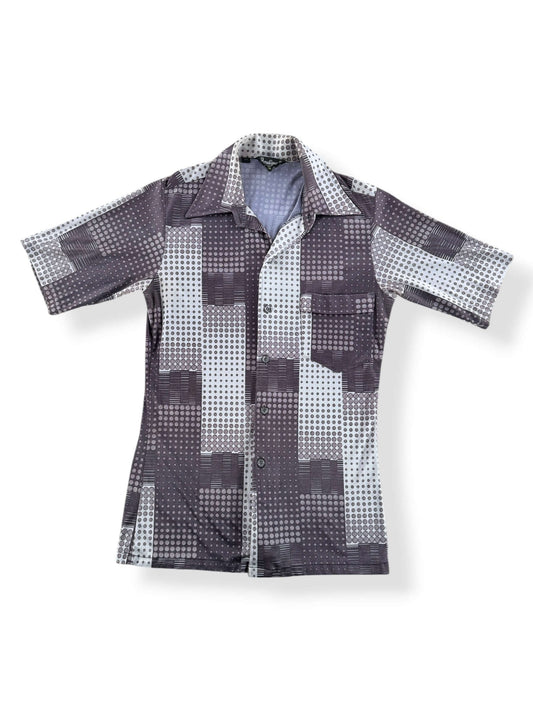 Front of Vintage Boutique Polyester Disco Shirt SZ S (Fits XS)