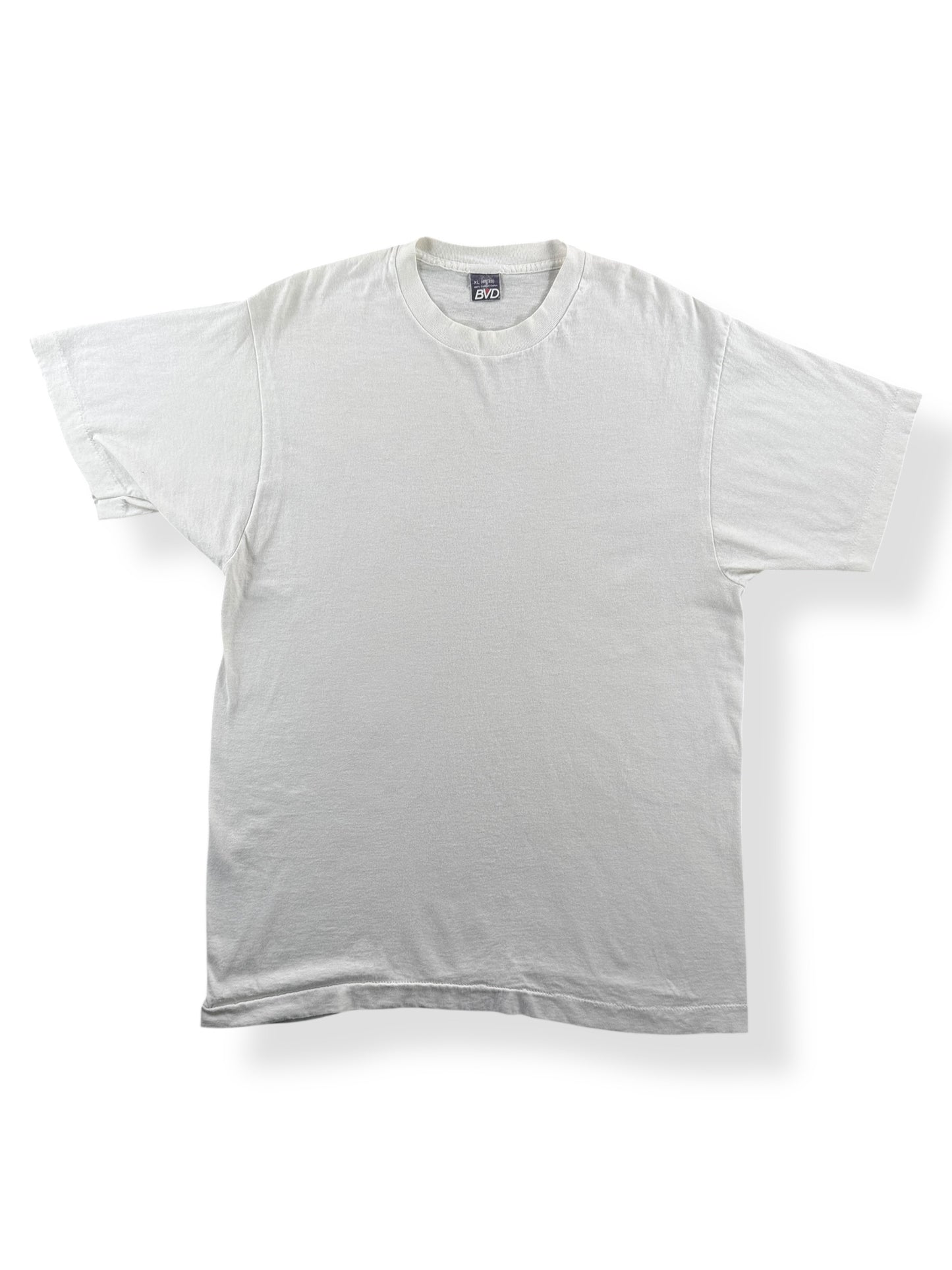 Front of Vintage 100% Cotton BVD White Tee SZ XL (Fits M)