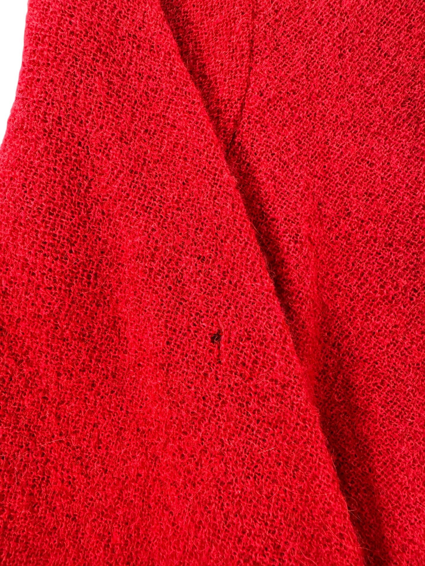 Hole on Vintage Manhattan Red Alpaca Cardigan SZ S AS IS