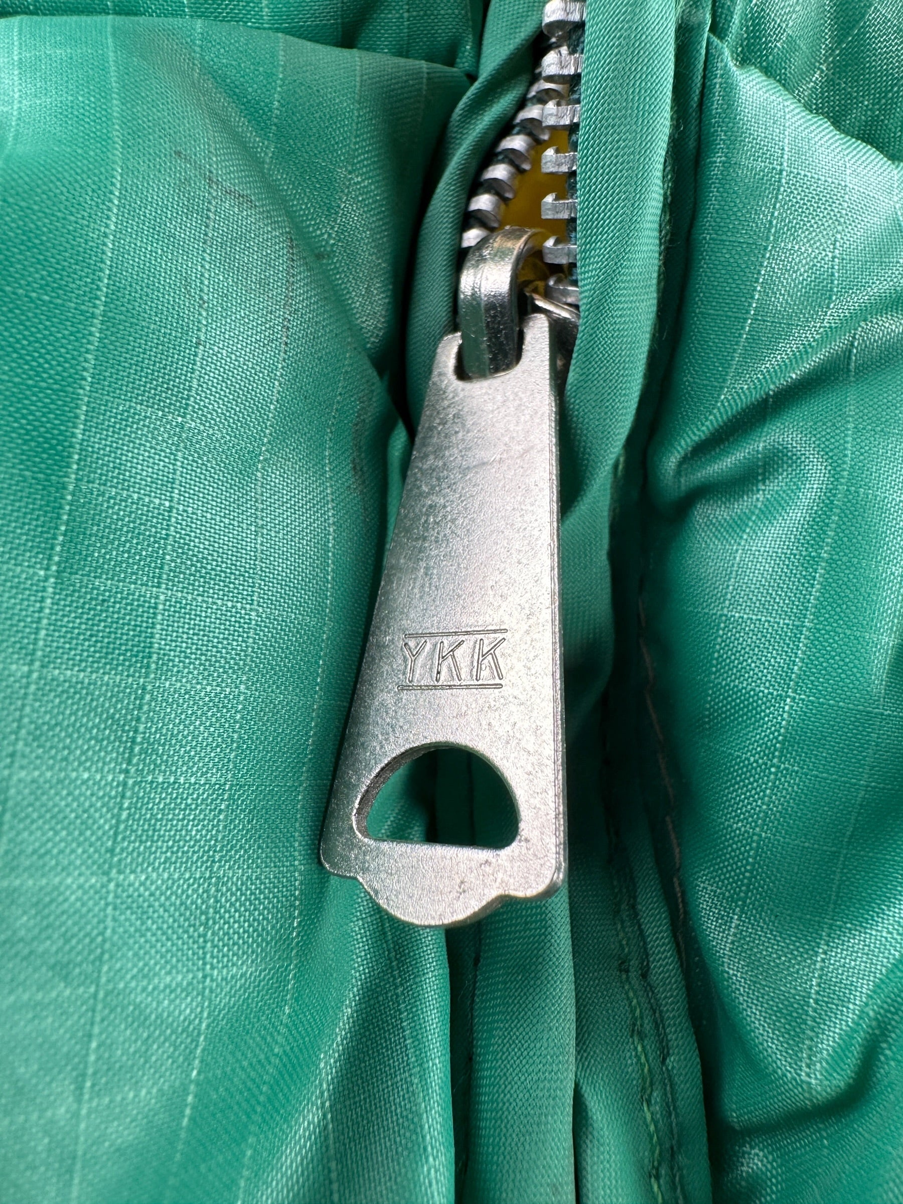 Zipper on Vintage Reversible Green Puffer Vest SZ L