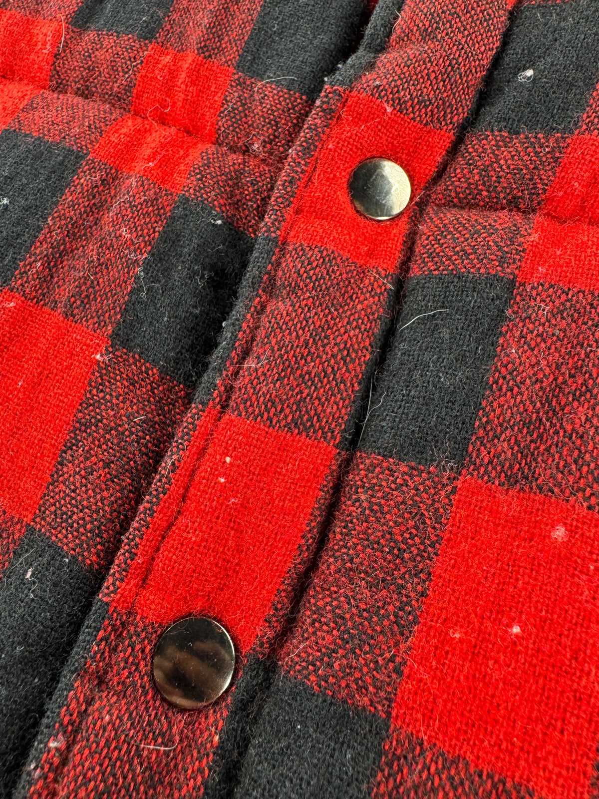Buttons on Vintage Arrow Buffalo Plaid Down Vest SZ L