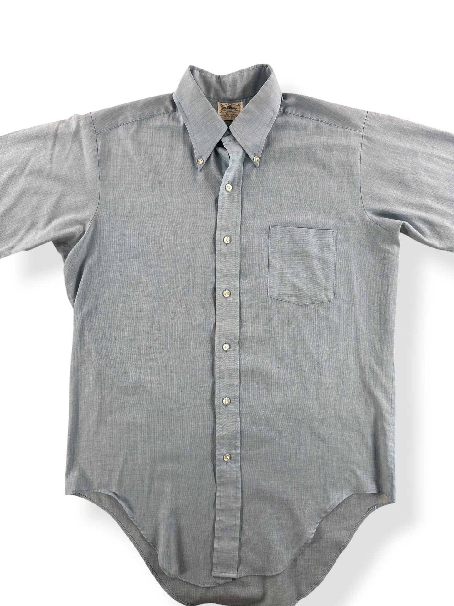 Front Close Up of Vintage Penn-Prest Short Sleeve Shirt SZ 15 1/2 (Fits L)