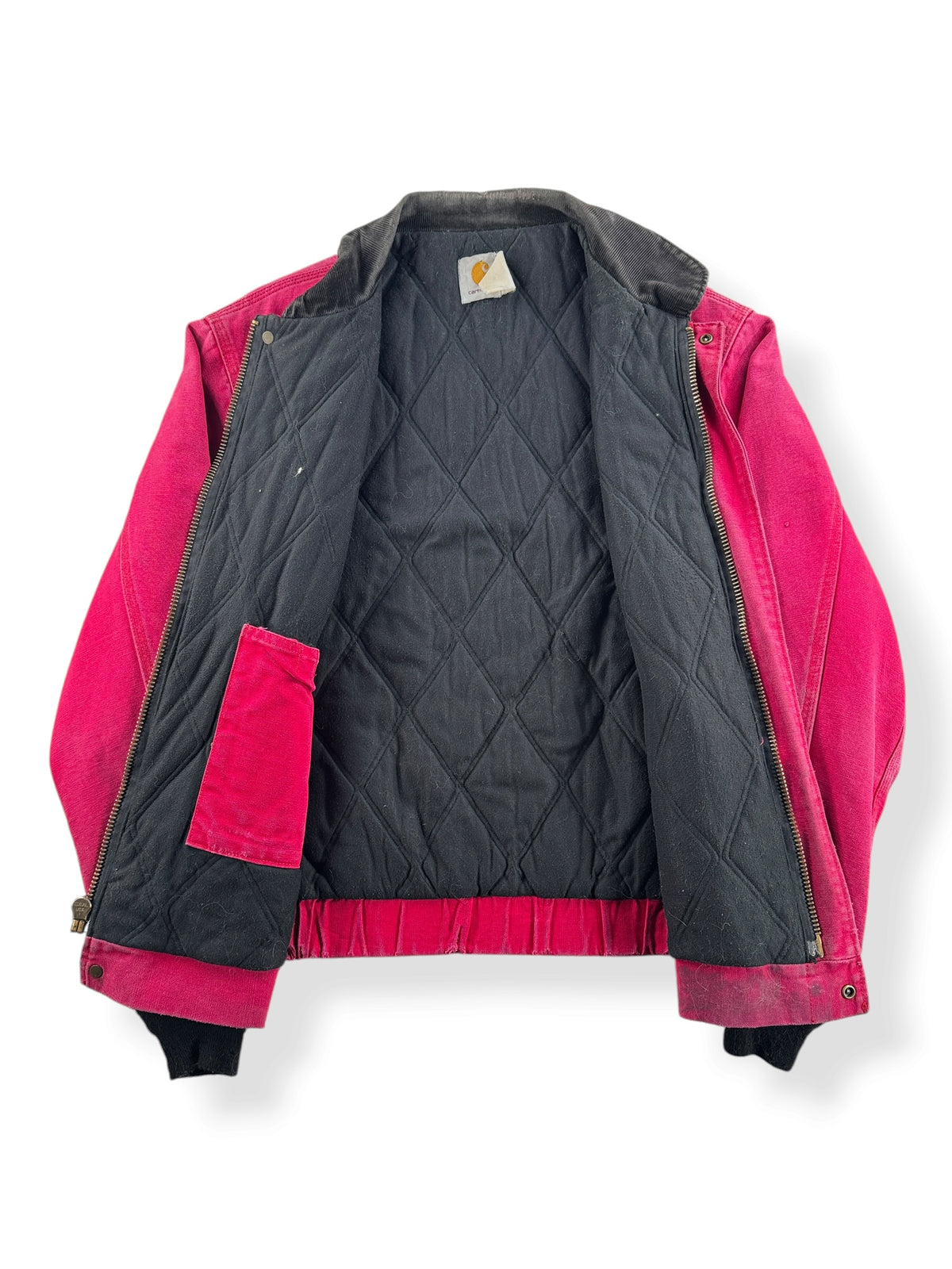 Inside of Vintage Carhartt Red Round Collar Santa Fe Jacket SZ XL