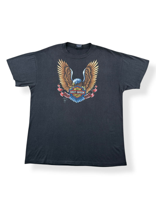 Front of Vintage 3D Emblem Smart Brothers Harley-Davidson Blountville Tee SZ XL