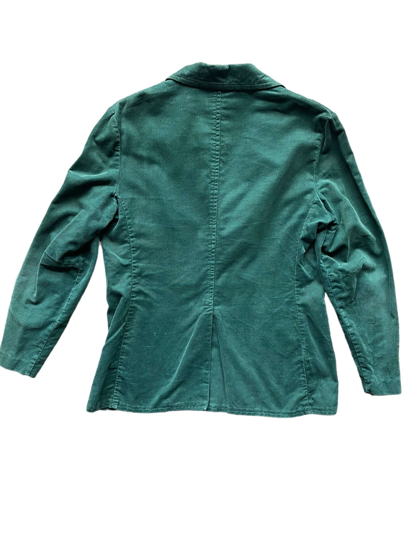 Full back view of Vintage 1970s Green Corduroy Blazer | Vintage Ladies Clothing | Barn Owl True Vintage