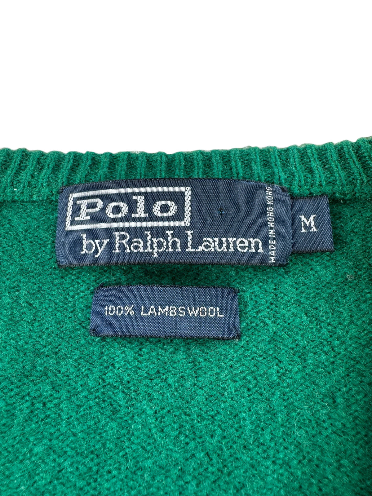 Tags on Vintage Green Polo Lambswool Sweater SZ M