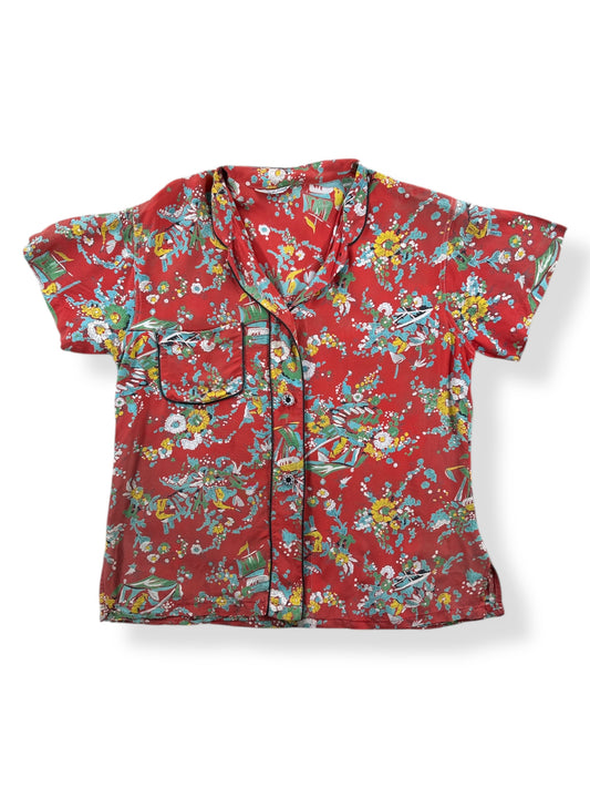 Front of Vintage Ms Swank Pajama Top SZ S