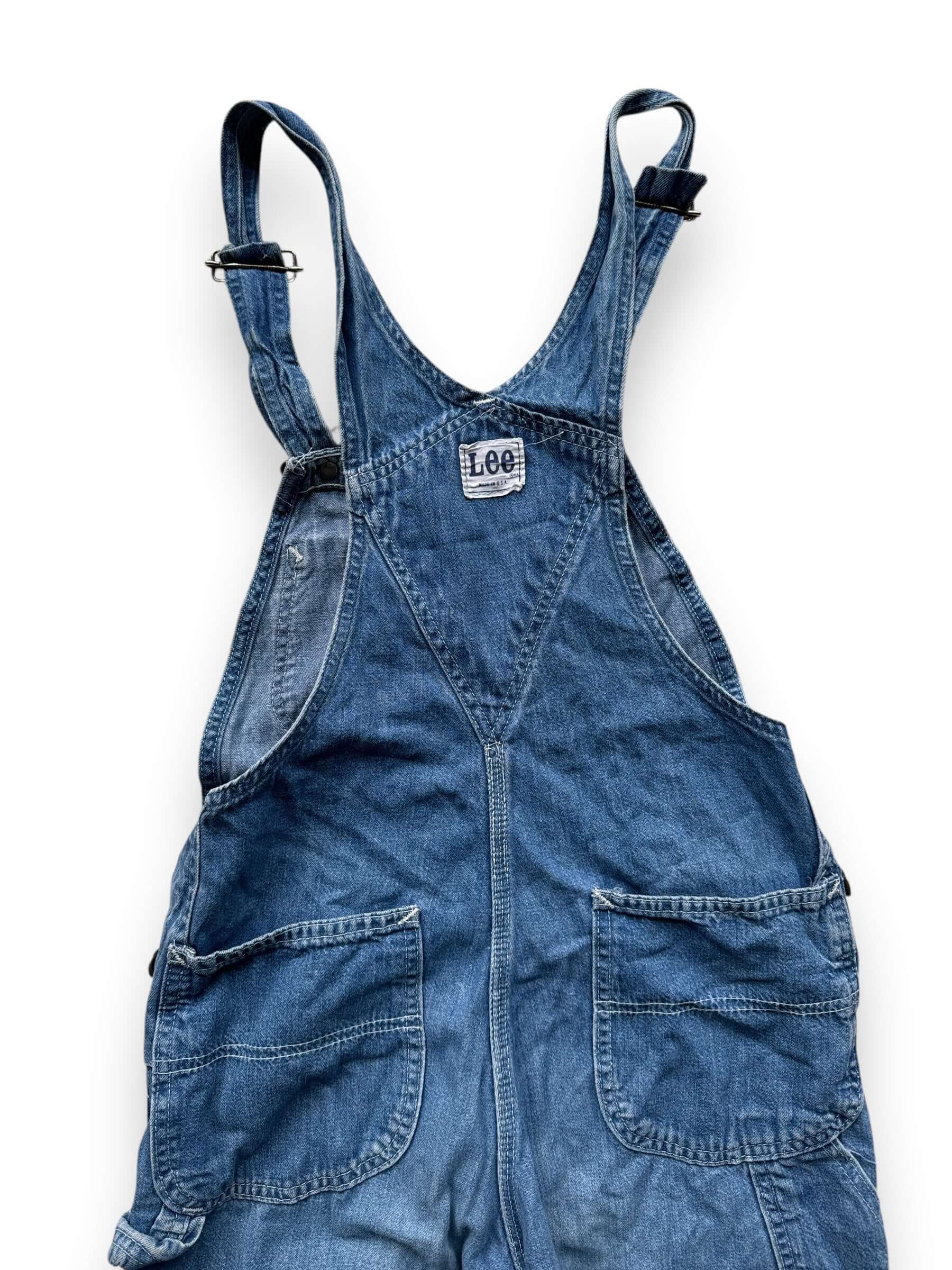 back close up of Vintage Lee Denim Overalls W26